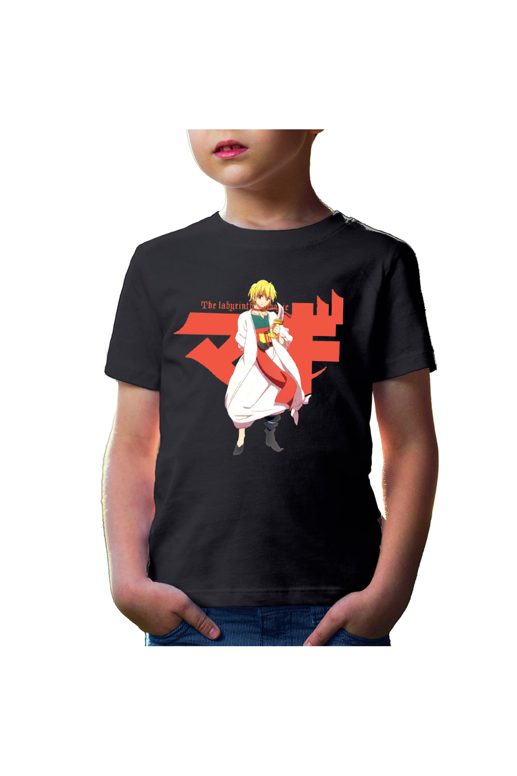 Tricou copii Magi The Labyrinth of Magic Alibaba Orange Character Pose