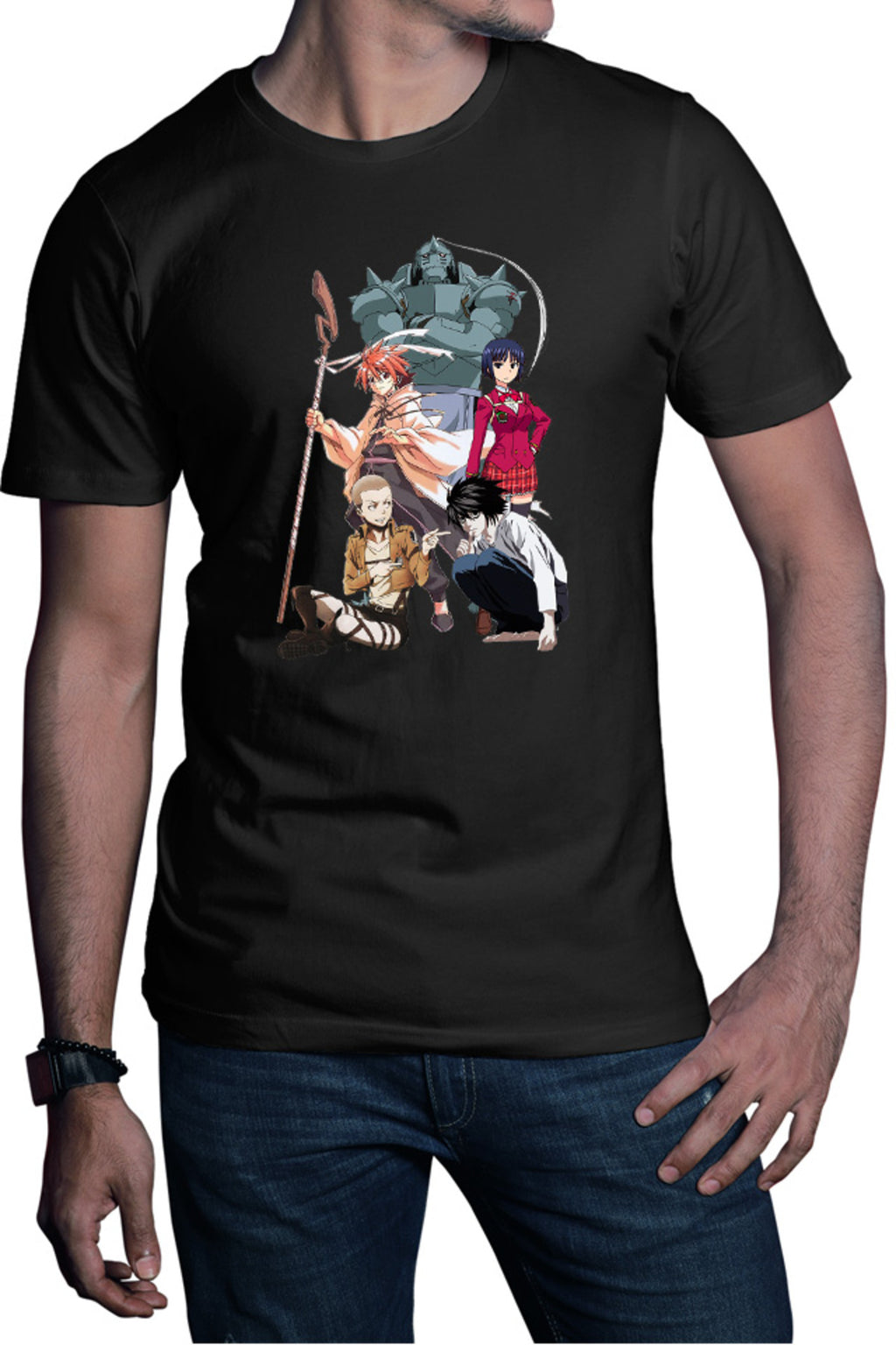 Tricou barbati UQ Holder Negi Orte Connie Attack on Titan Death Note