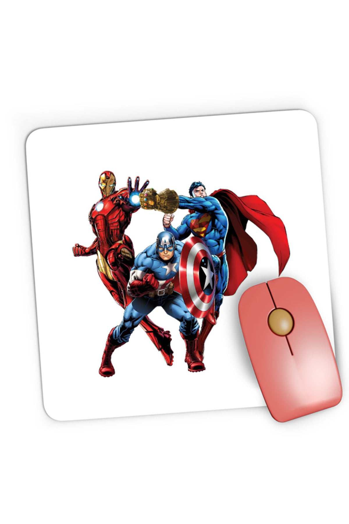 Mousepad Gaming Thanos Gauntlet Mach Marvel Superman Ironman, 21x19 cm