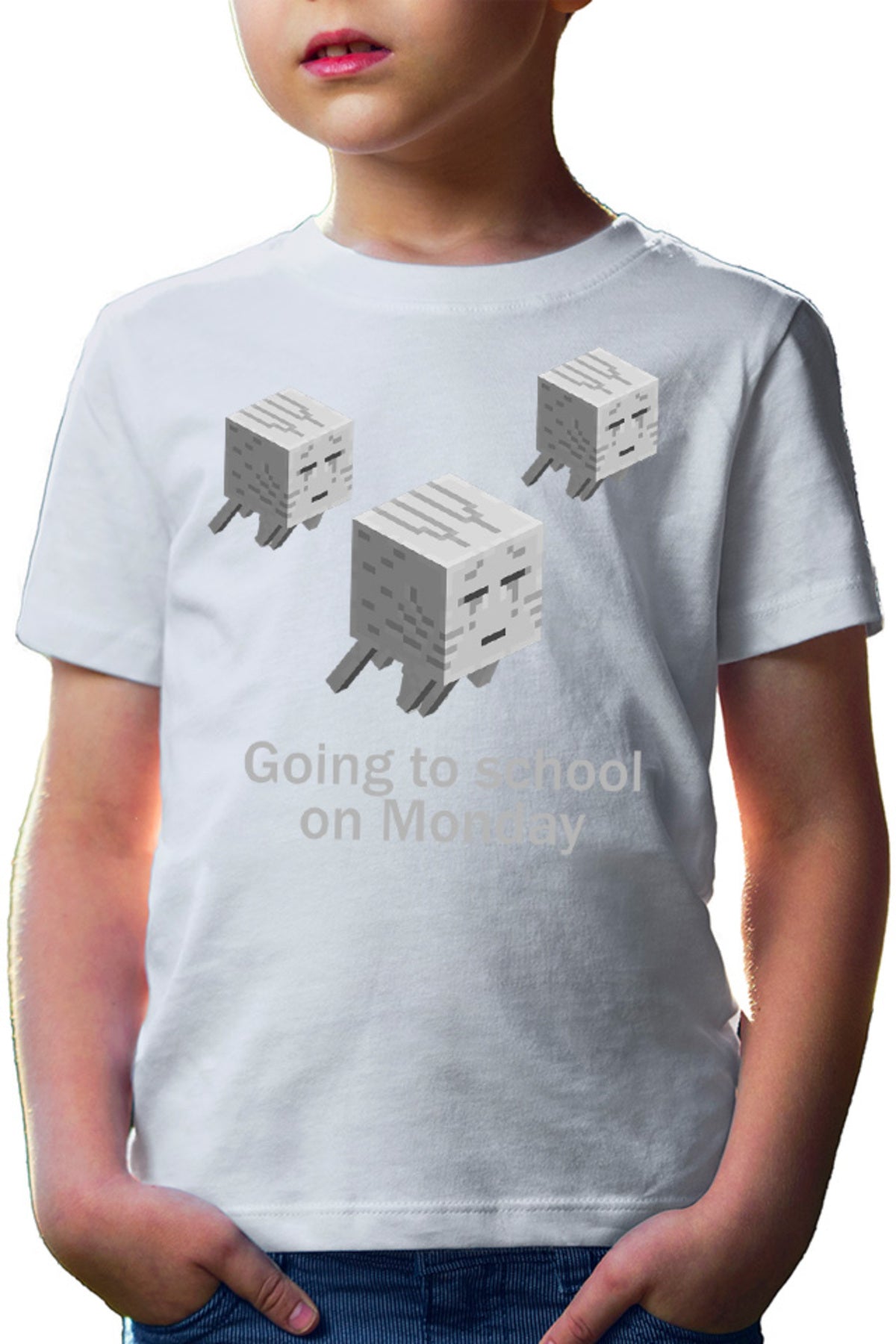 Tricou copii Minecraft Ghost Shoot Fire Nether Horror