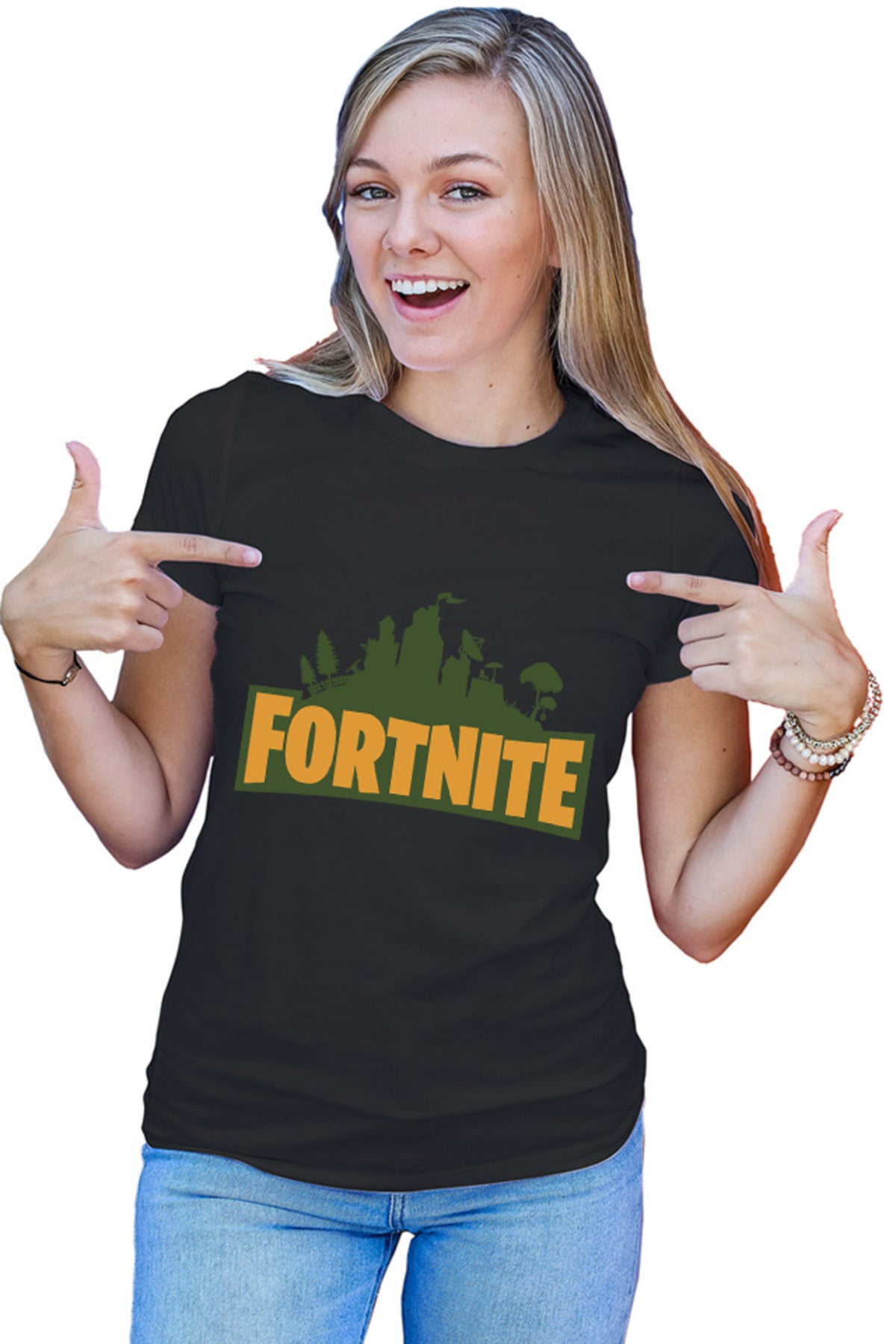 Tricou dama Fortnite Logo Battle Royale Weapons Characters Loot