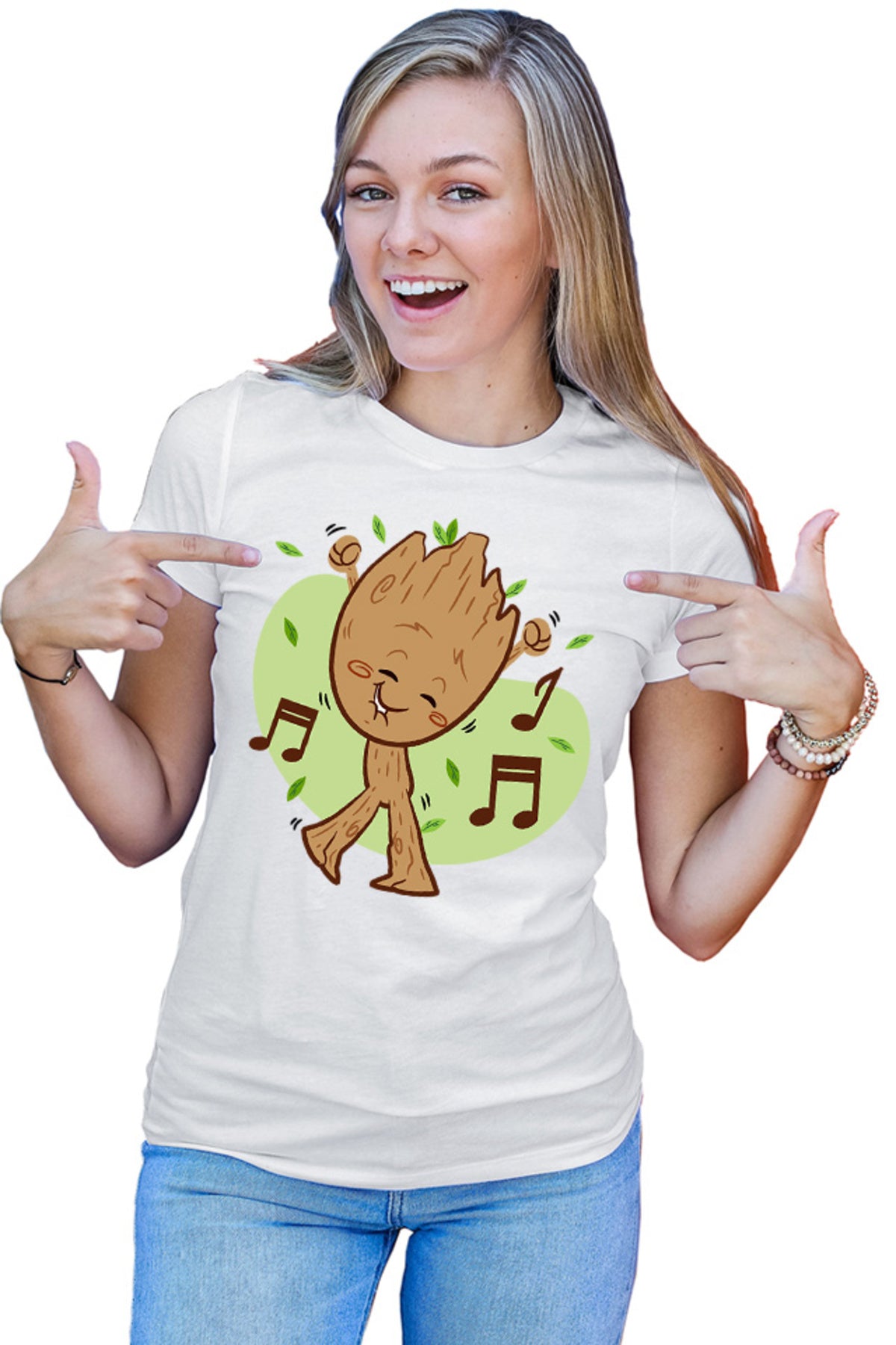 Tricou dama Baby Groot Music Love Dance Marvel