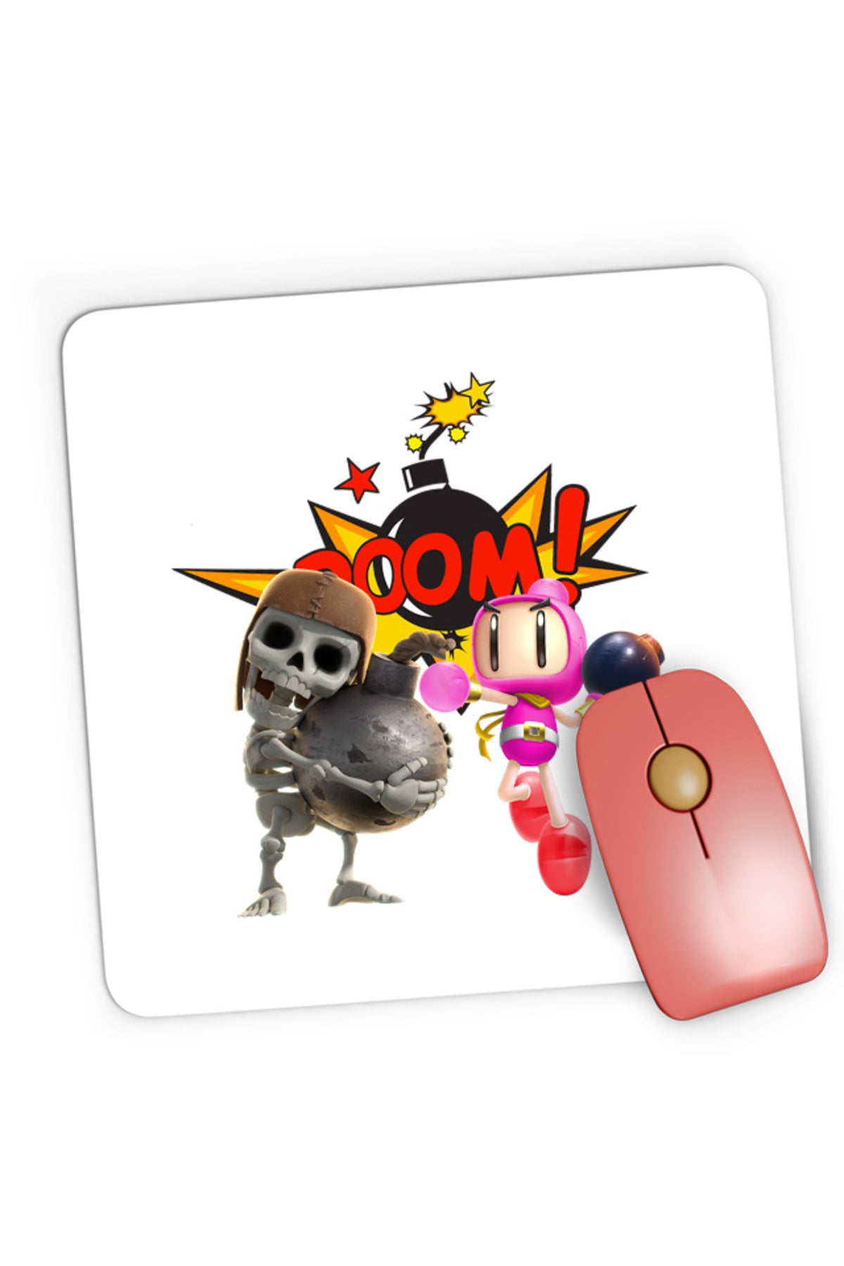 Mousepad Gaming Clash Royale Bomberman Skeleton Special Ability, 21x19 cm