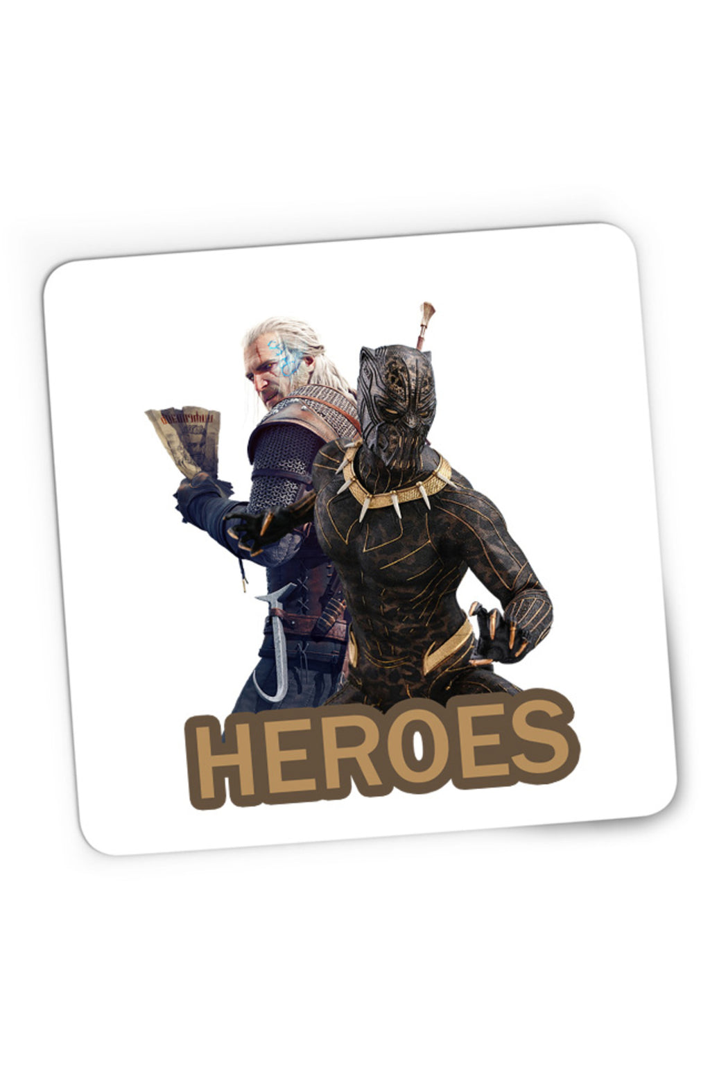 Mousepad Gaming Black Panther Witcher Gerald Vampires Medieval, 21x19 cm
