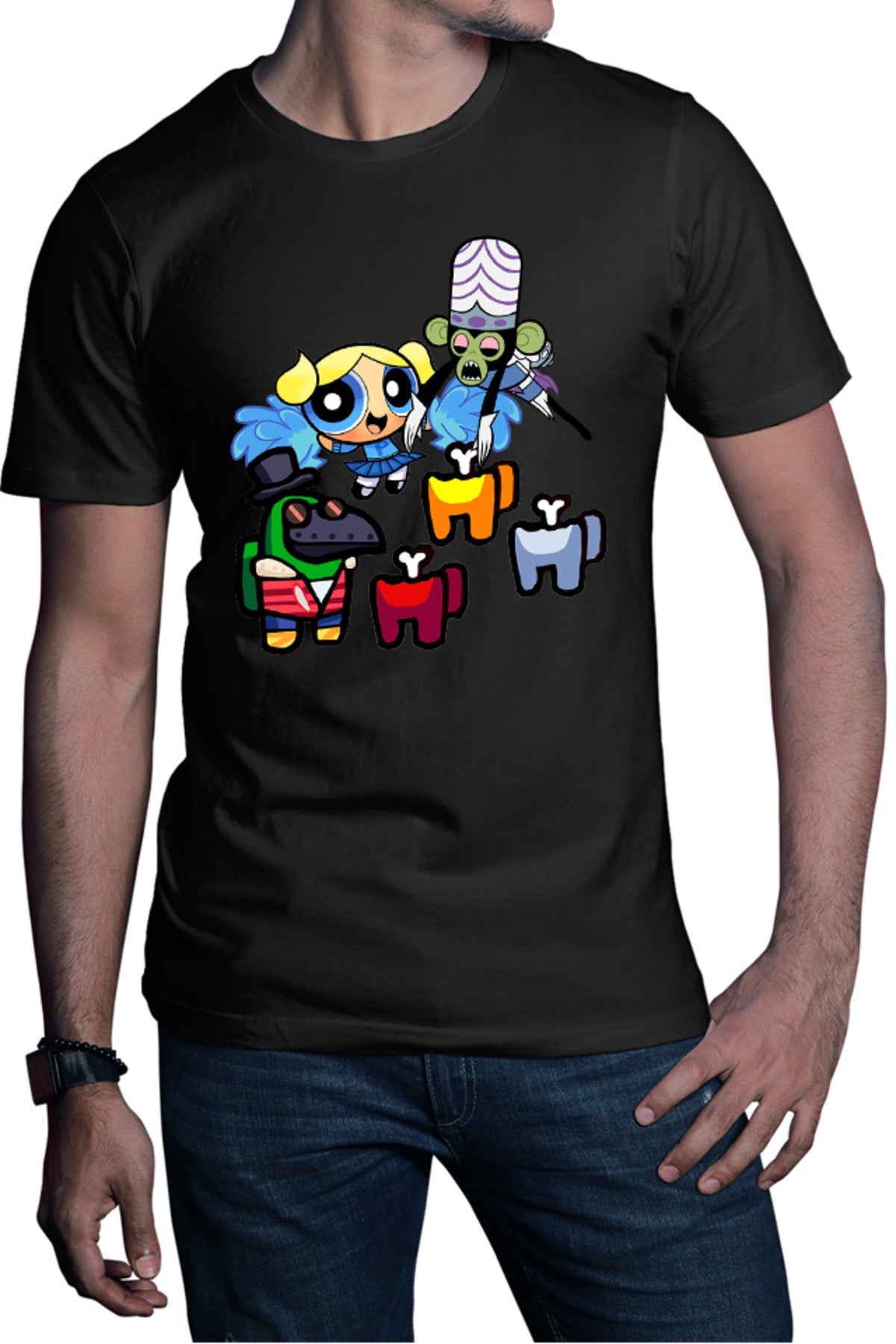 Tricou barbati Among Us Impostor Character Wonder Mojo Jojo Bubble