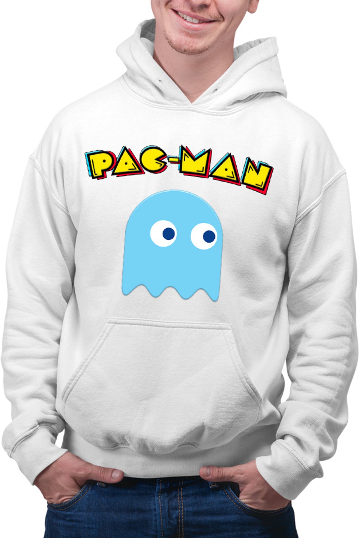 Hanorac barbati Pac Man Blue Ghost Monster Logo