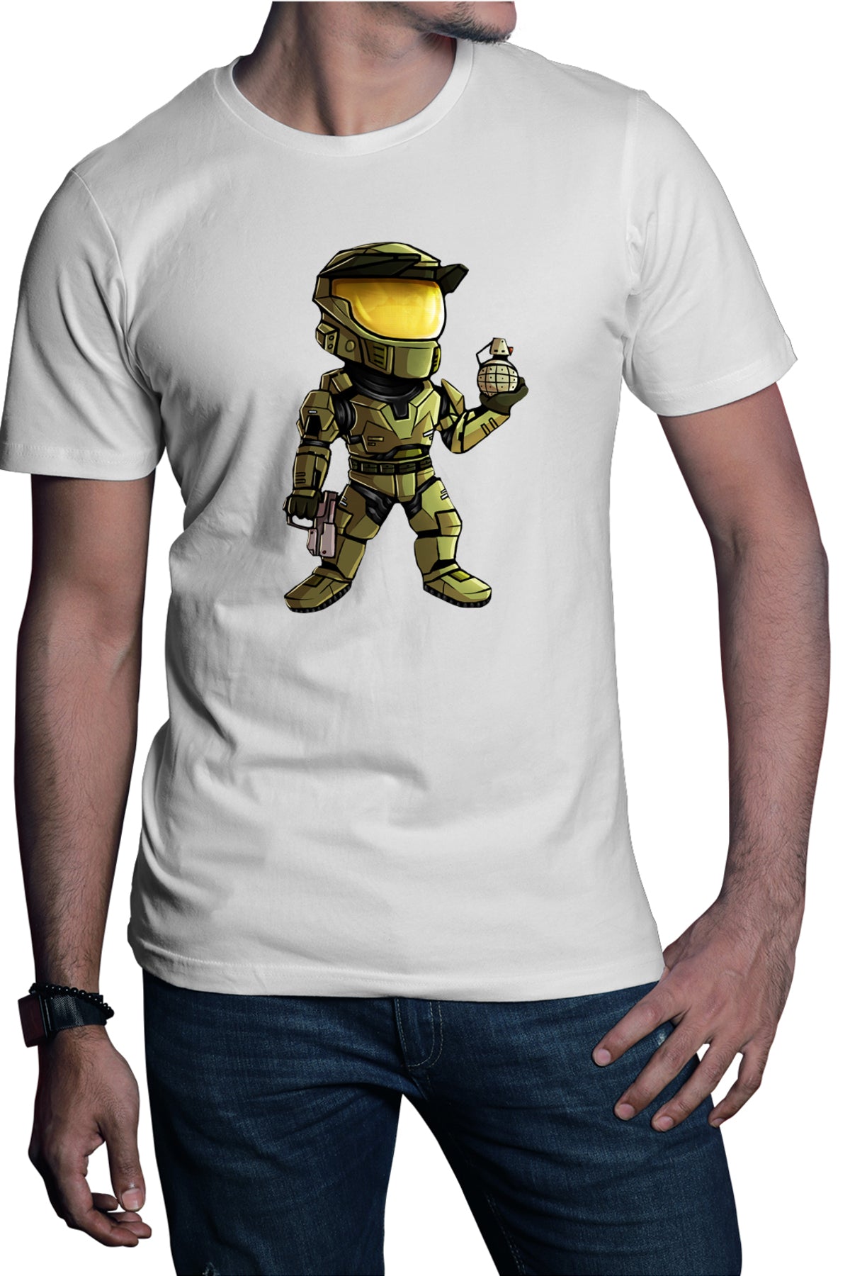 Tricou barbati Halo Grenade Combat Soldat Video Game