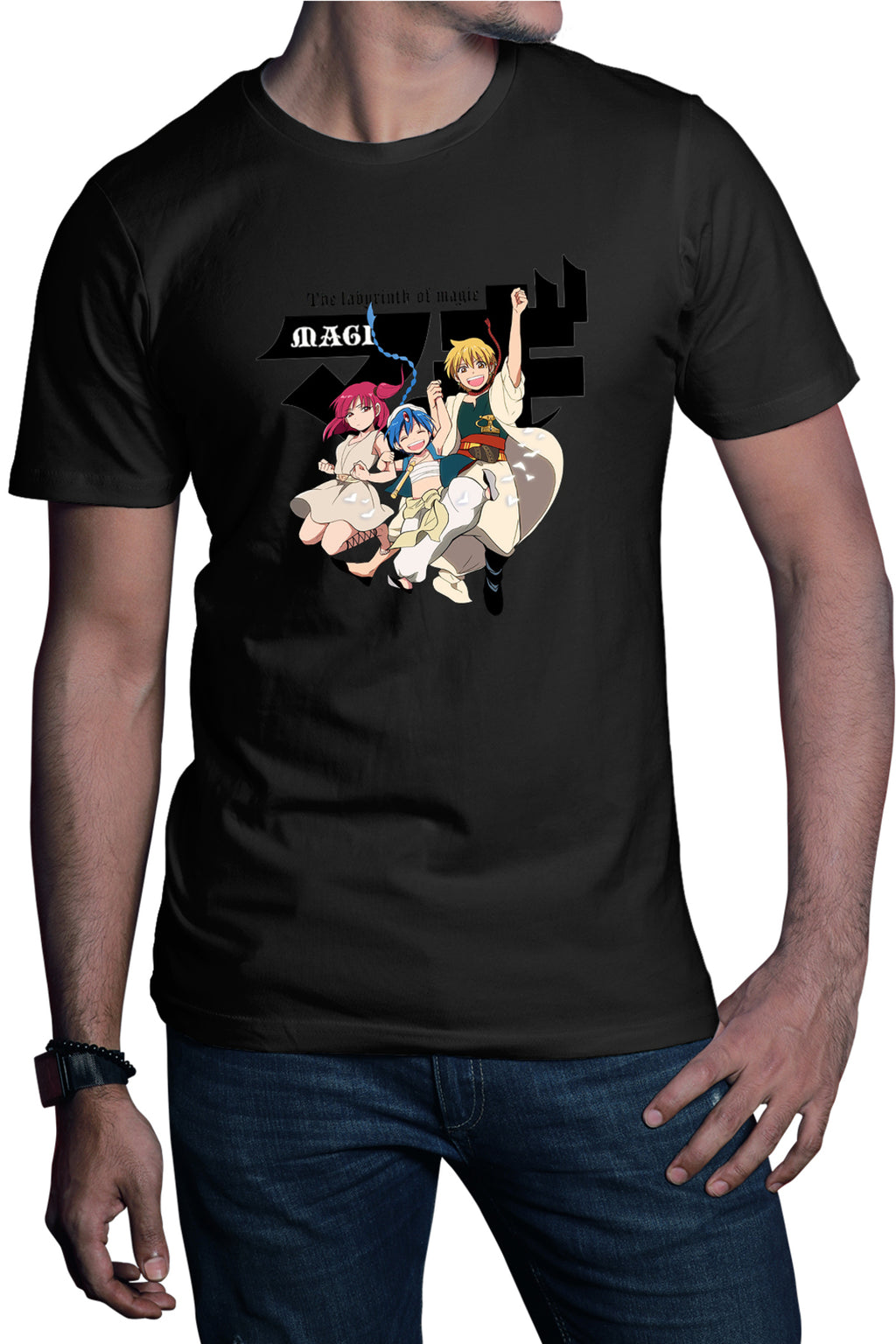 Tricou barbati Magi The Labyrinth of Magic Djin Group Jump
