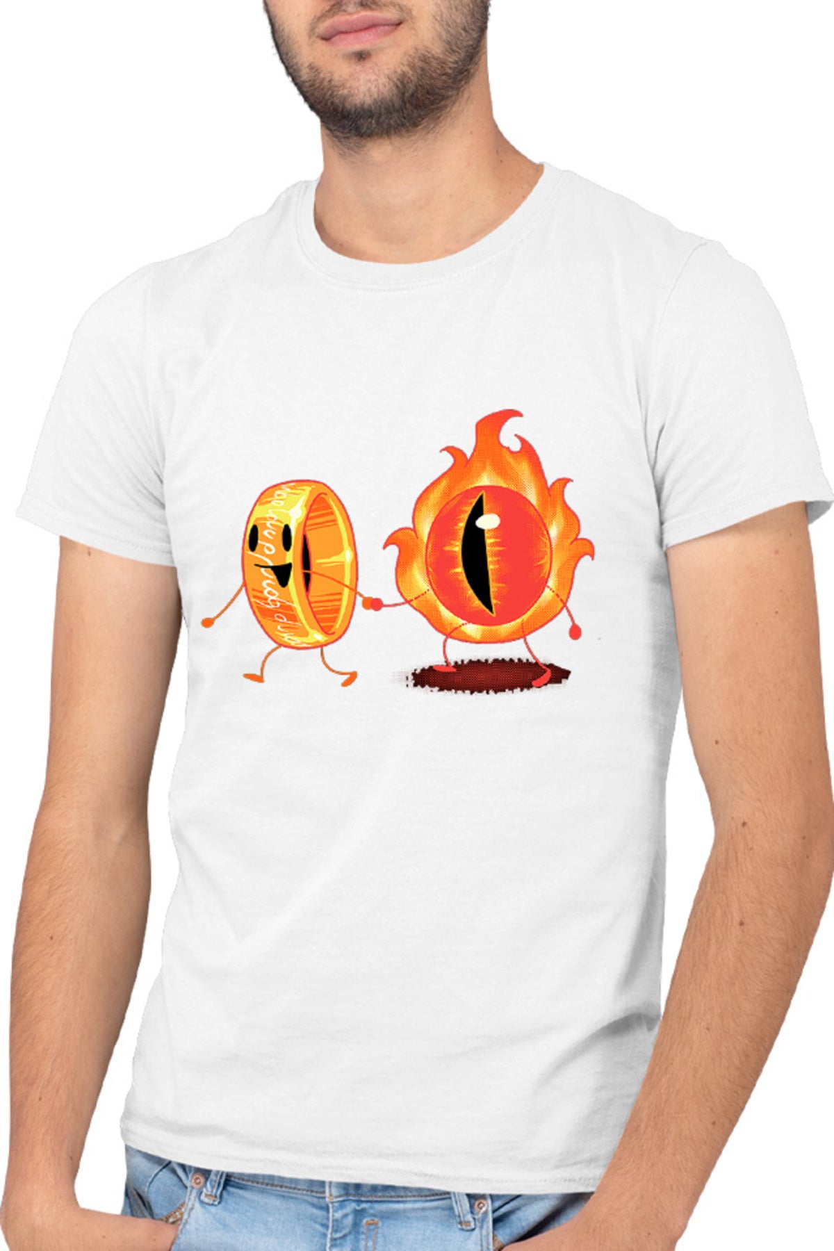 Tricou barbati Lord of the Rings Eye Cute Illustration Friends Drama