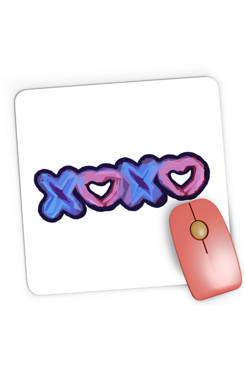 Mousepad Gaming XOXO Logo Heart Abstract Minimalist Drama, 21x19 cm