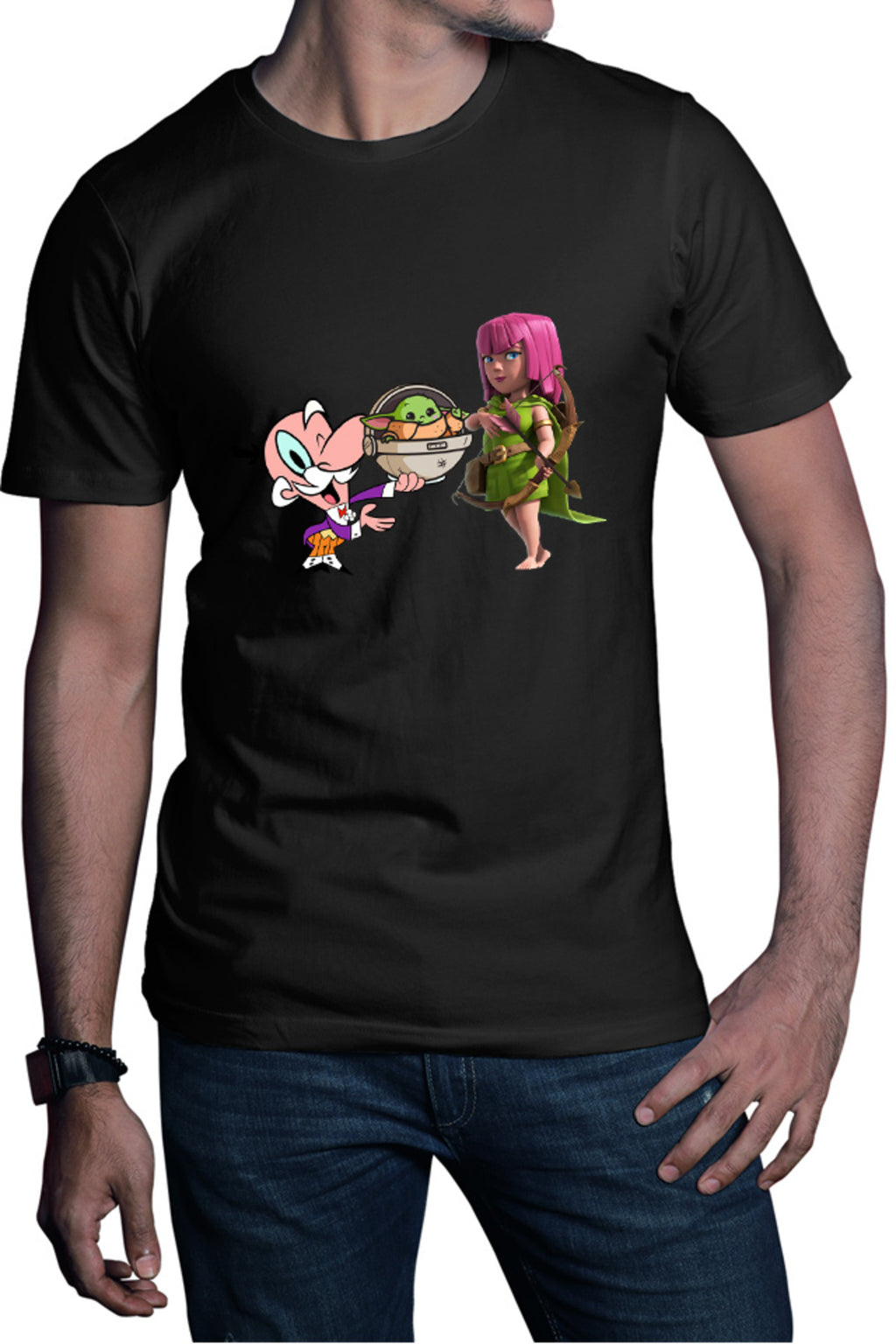 Tricou barbati Clash of Clans Powerpuff Girls Mayor Star Wars Baby Yoda
