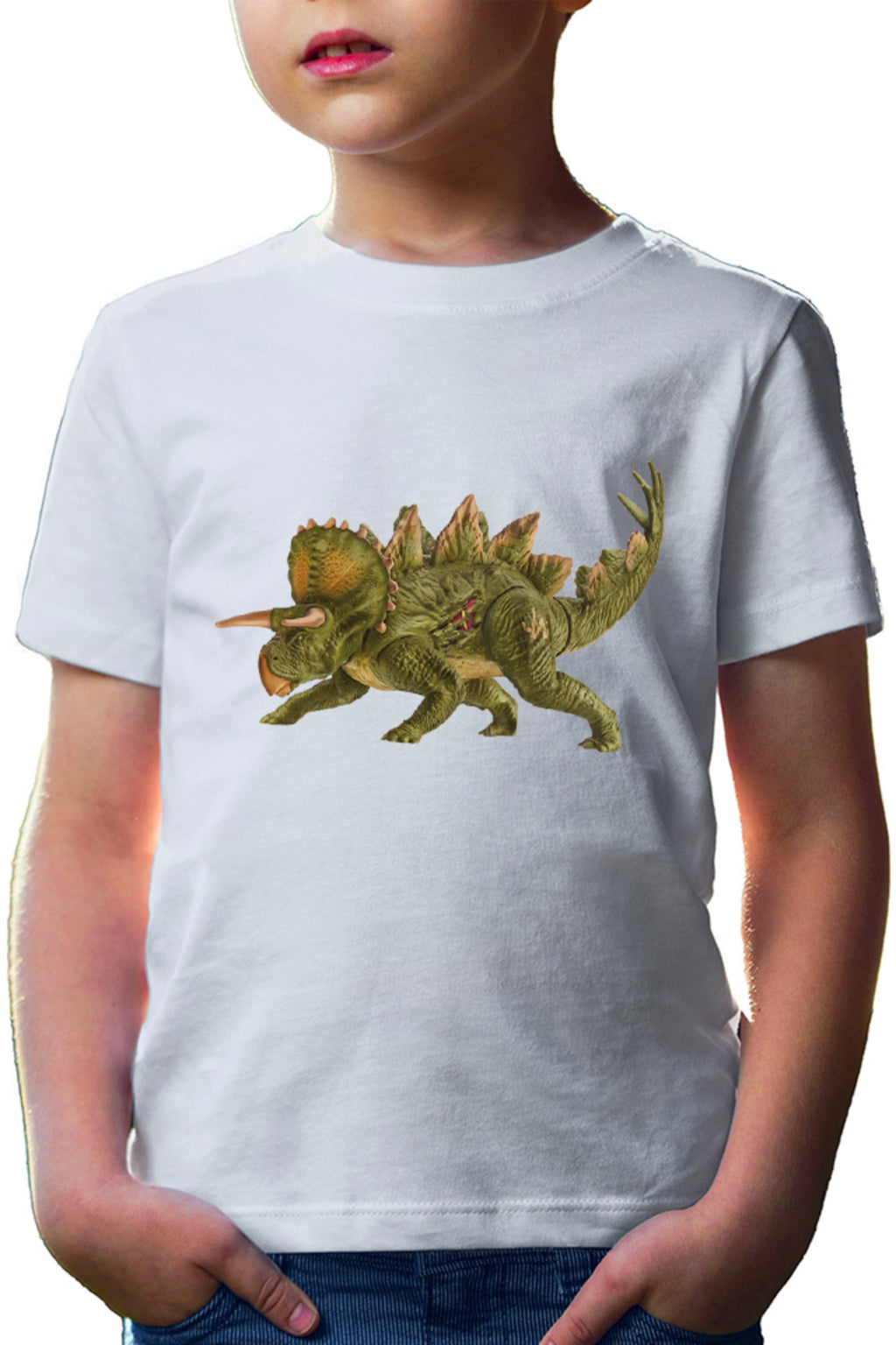 Tricou copii Jurassic Park Velociraptor Spinosaurus Isla Nublar