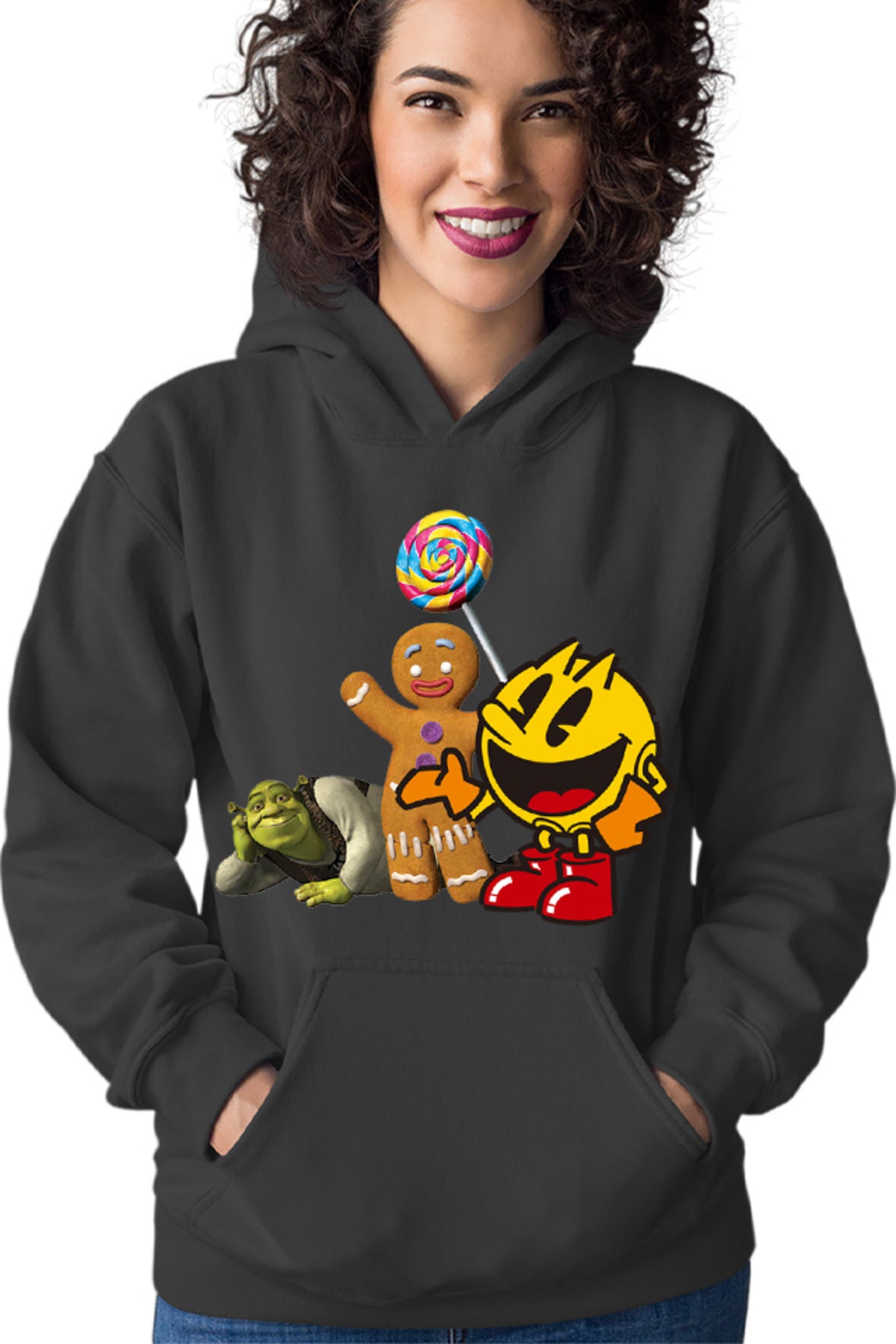 Hanorac dama Pac Man Shrek Cookie Happy