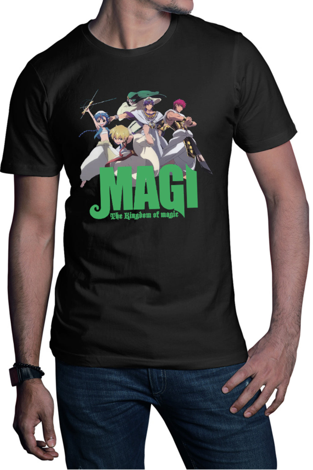 Tricou barbati Magi The Labyrinth of Magic Team Alladin Alibaba Sinbad Magic Anime