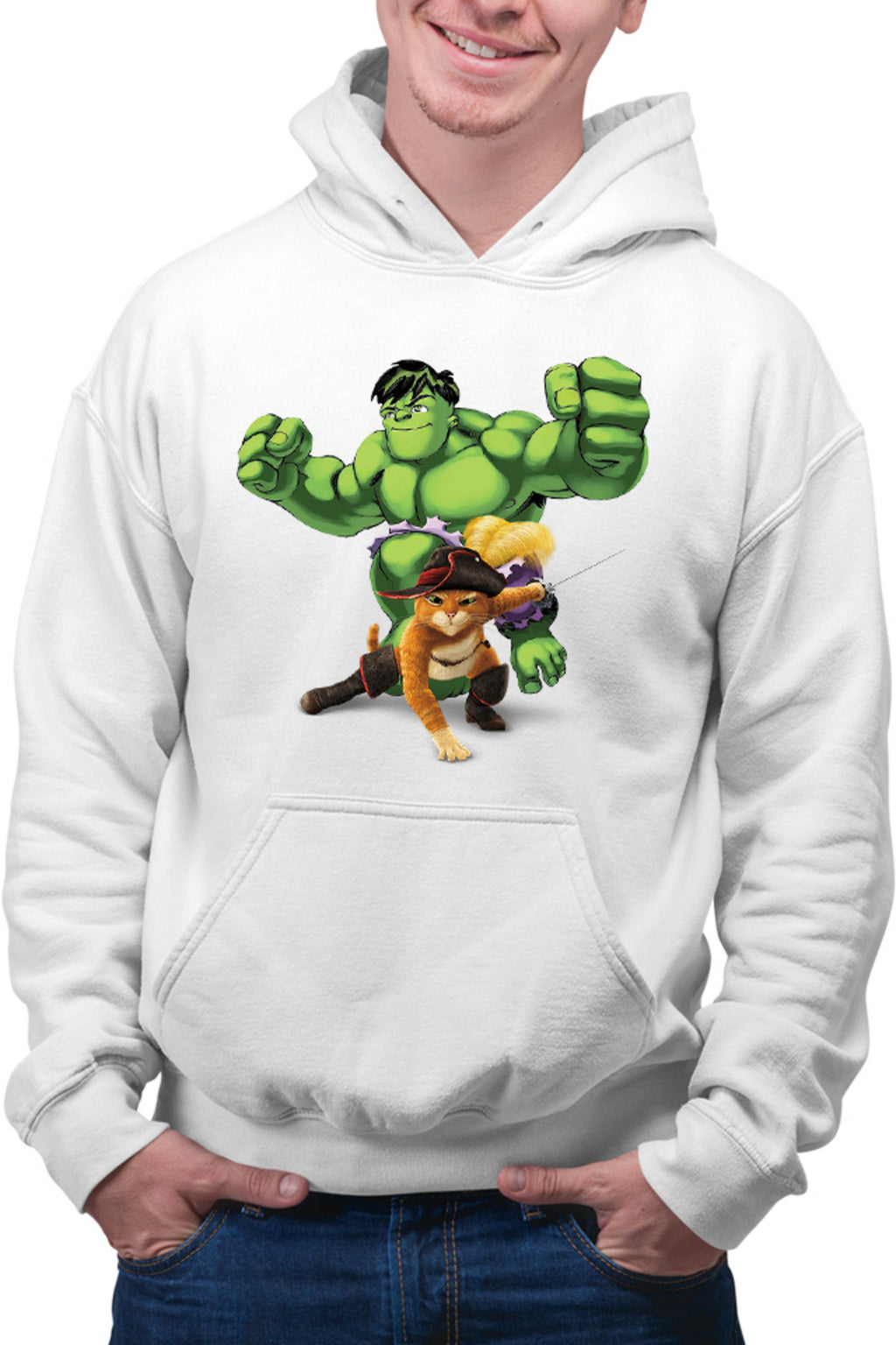 Hanorac barbati Shrek Puss In The Boots Hulk Marvel DC Cat
