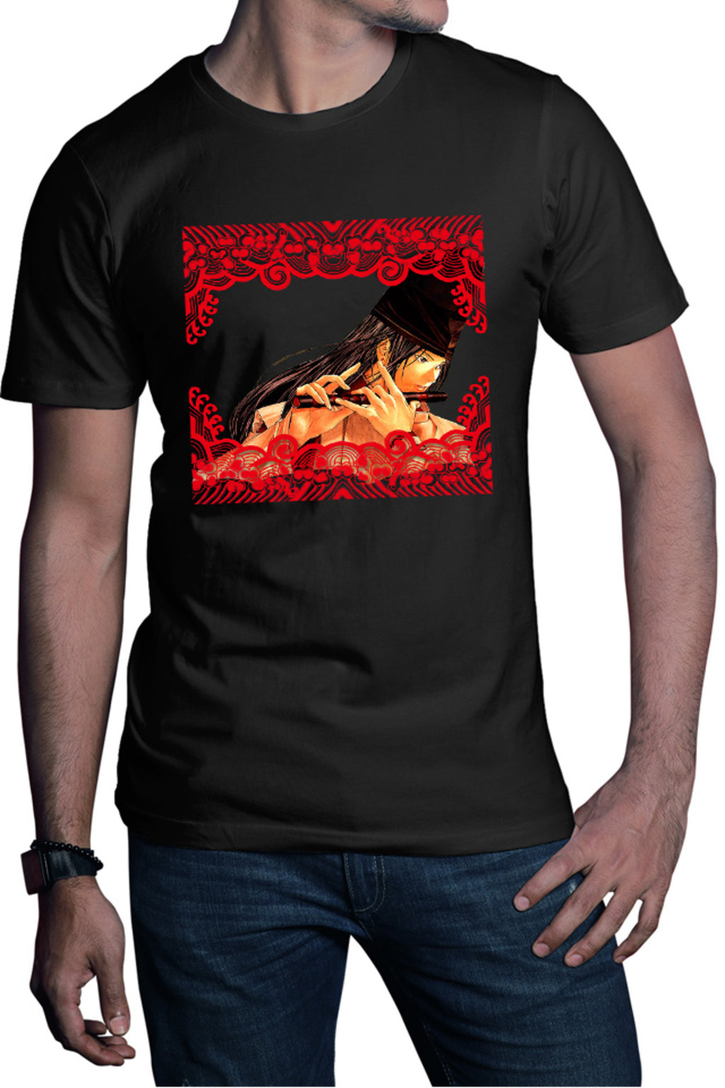 Tricou barbati Hikaru no Go Fujiwara no Sai Traditional Japanese Flute