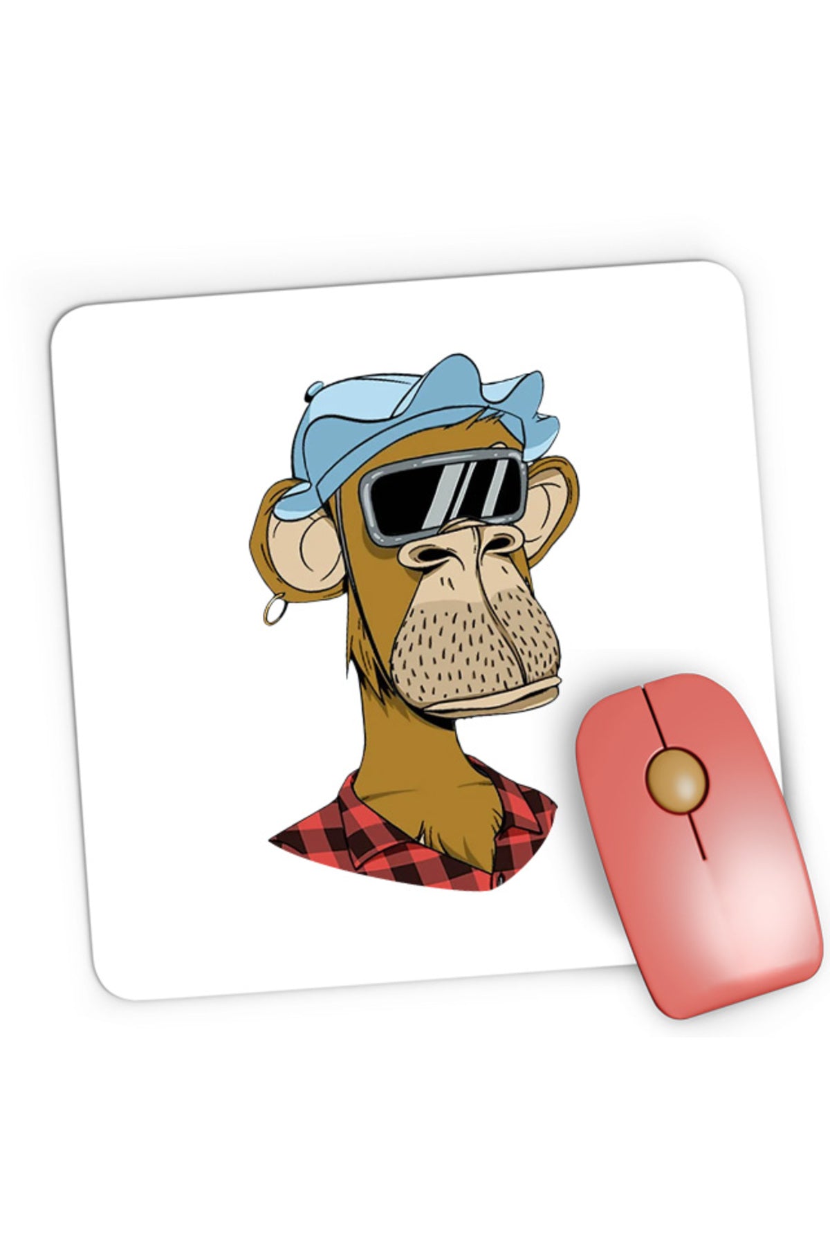 Mousepad Gaming NFT Monkey Pyramid Thief Crypto Coin, 21x19 cm