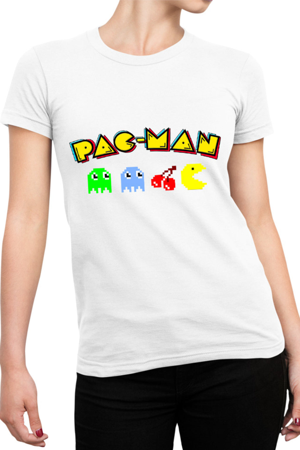 Tricou dama Pac Man Arena Game Pixels Vintage
