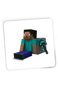 Mousepad Gaming Minecraft Diamond Cube Pickaxe Mining Sit Steve, 21x19 cm