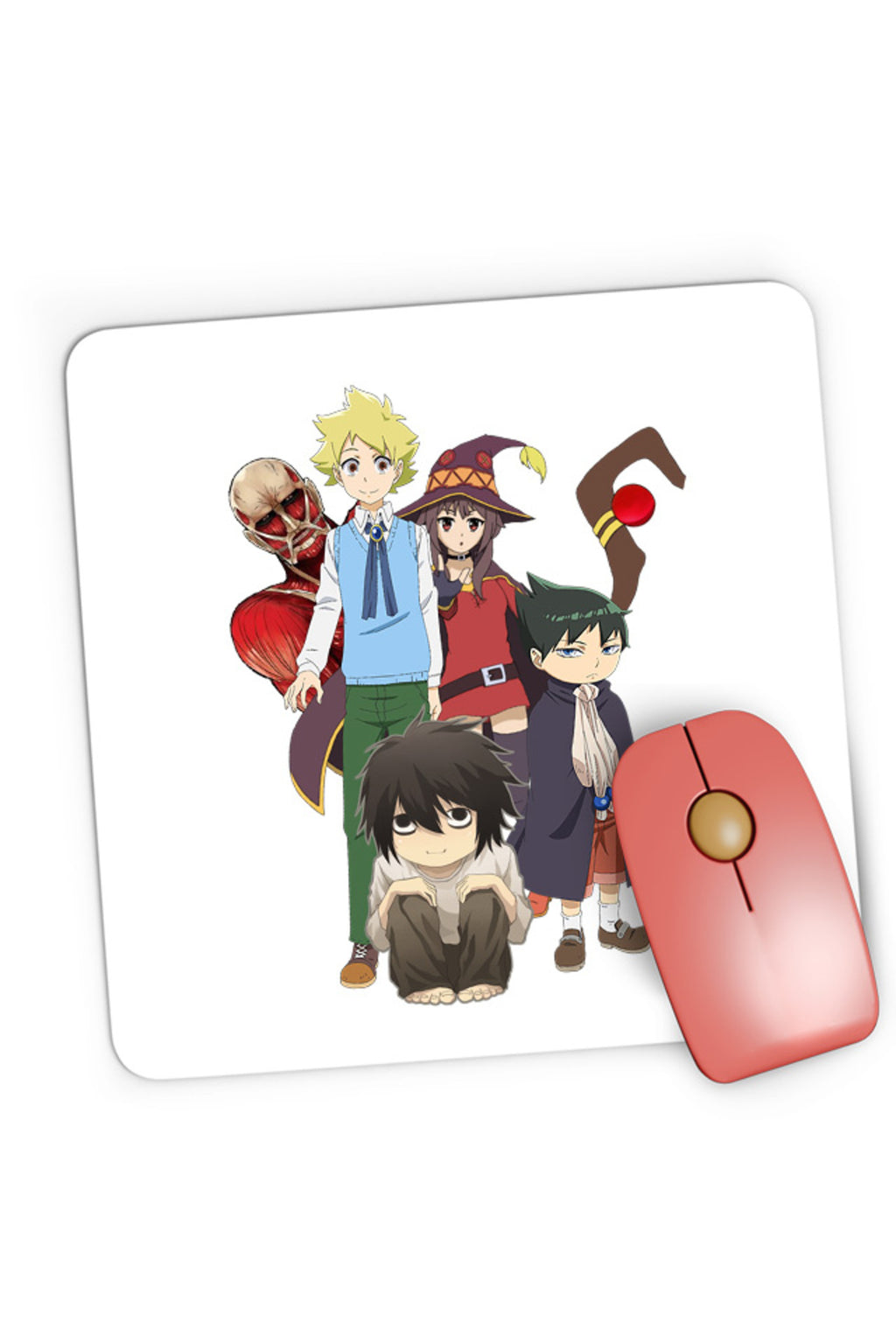 Mousepad Gaming Muhyo Roji Taro AOT Collosal Titan Konosuba Megumi Death Note, 21x19 cm