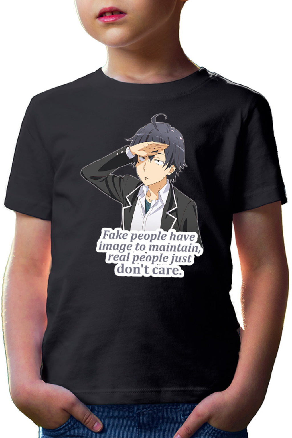 Tricou copii OreGairu Hikigaya Hachiman Fake Otaku