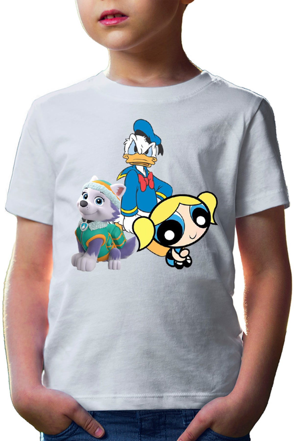 Tricou copii Donald Duck Powerpuff Girls Bubble Paw Power Husky Dog
