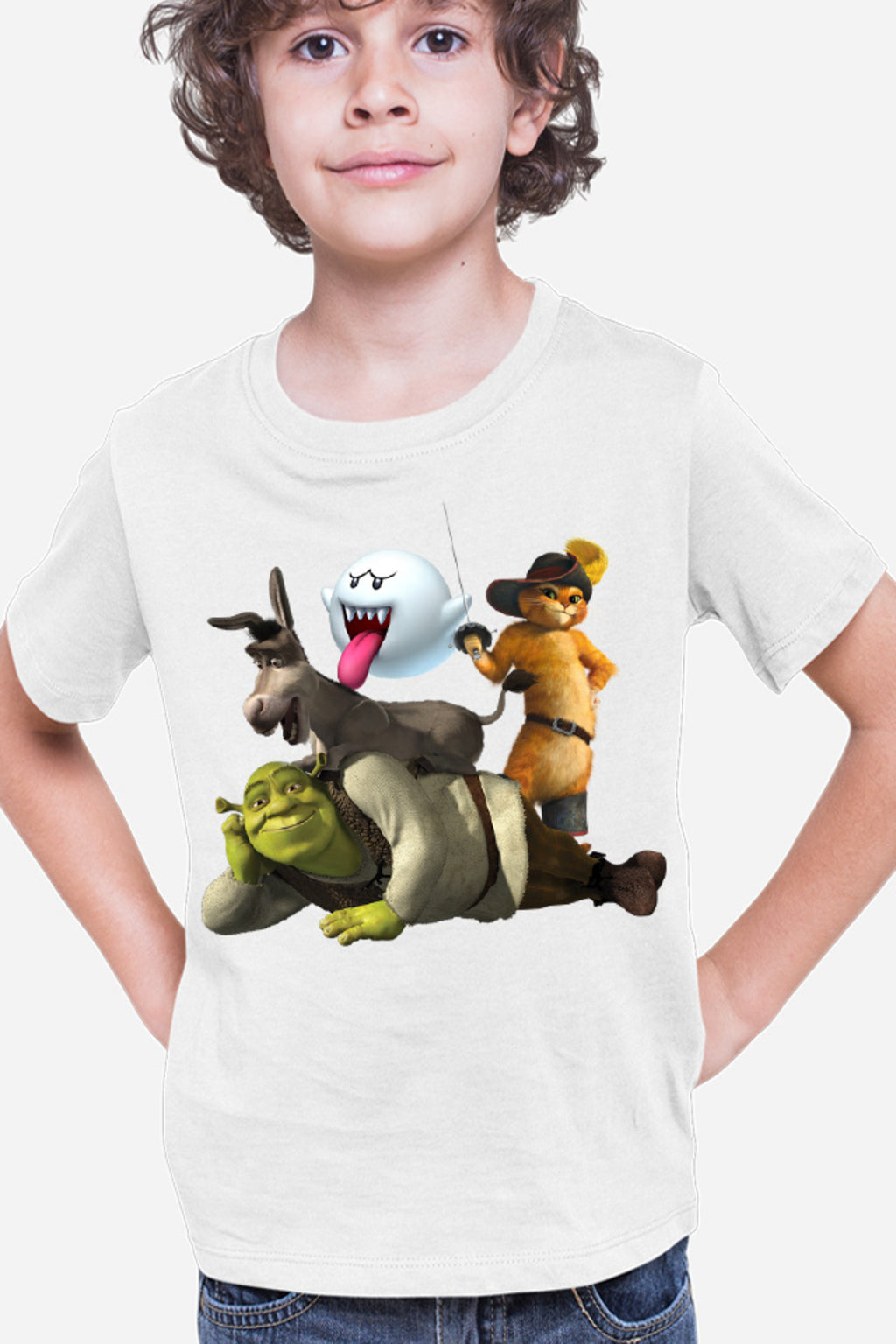 Tricou copii Shrek Mario Cat Donkey Ghost