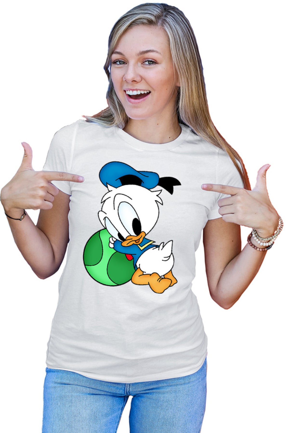 Tricou dama Donald Duck Kid Chibi Duckling Ball Play