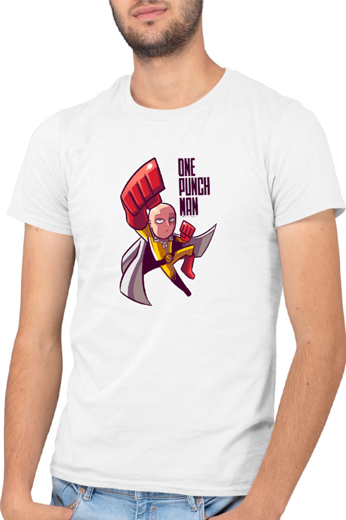 Tricou barbati One-Punch Man Hero Tatakae Anime Weeb