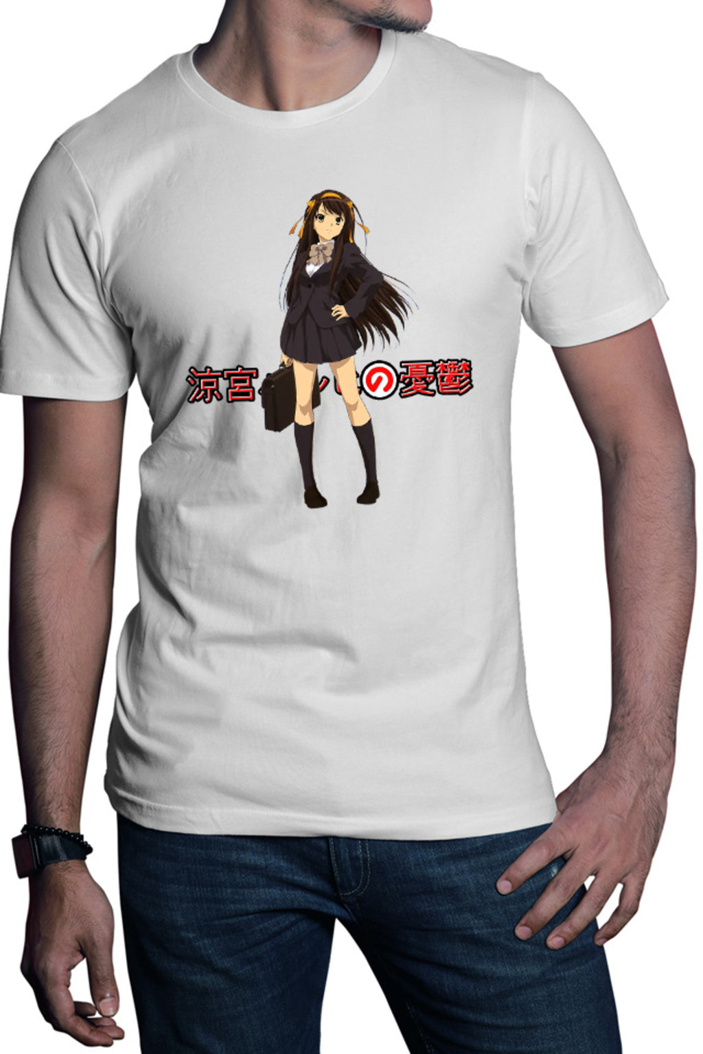 Tricou barbati Haruhi Suzumiya Vintage School Uniform Kyoto Animation