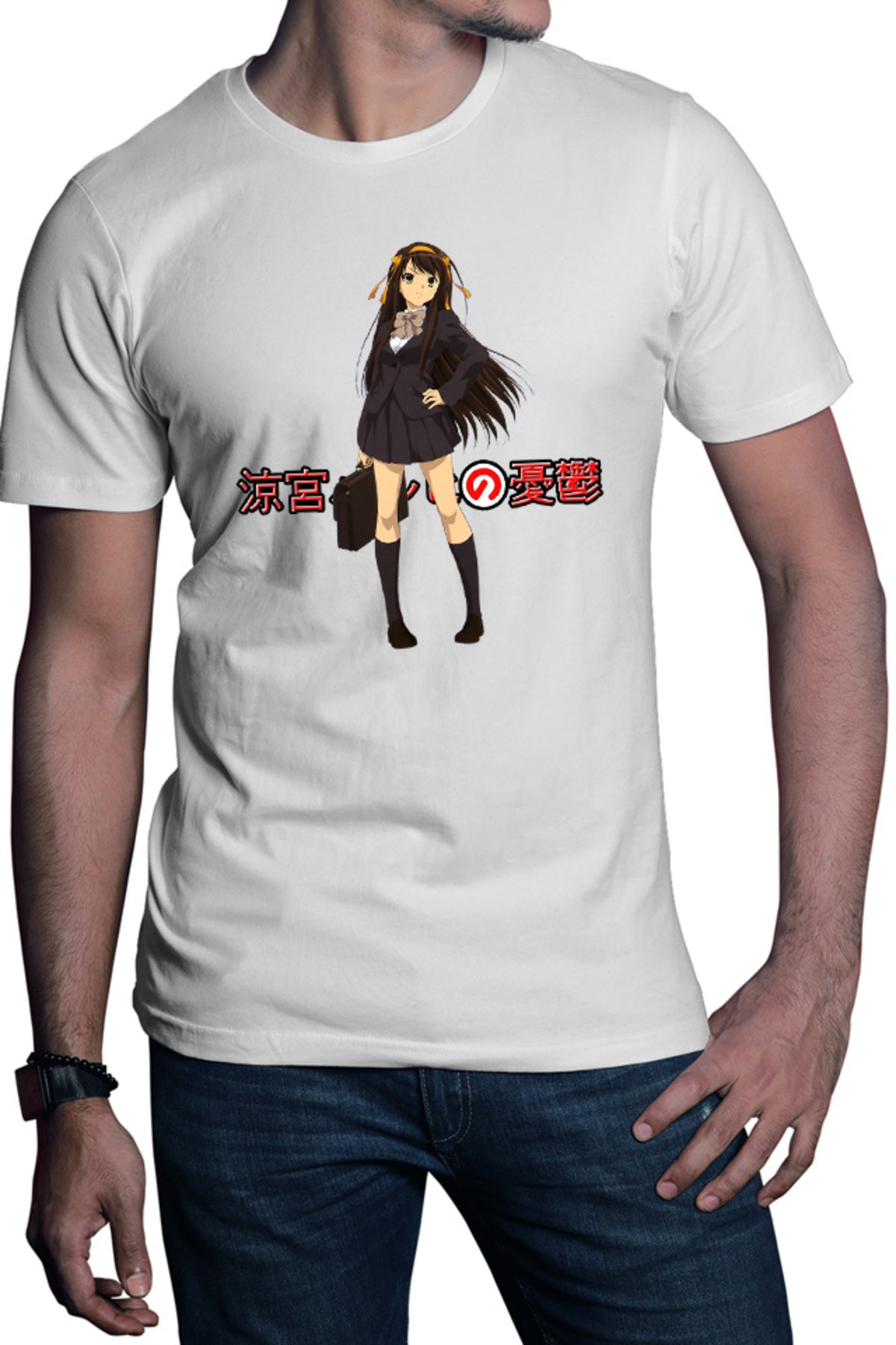 Tricou barbati Haruhi Suzumiya Vintage School Uniform Kyoto Animation
