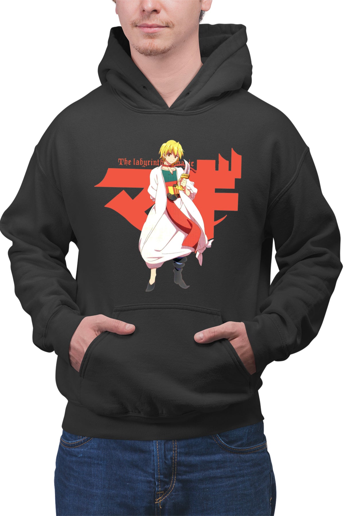 Hanorac barbati Magi The Labyrinth of Magic Alibaba Orange Character Pose