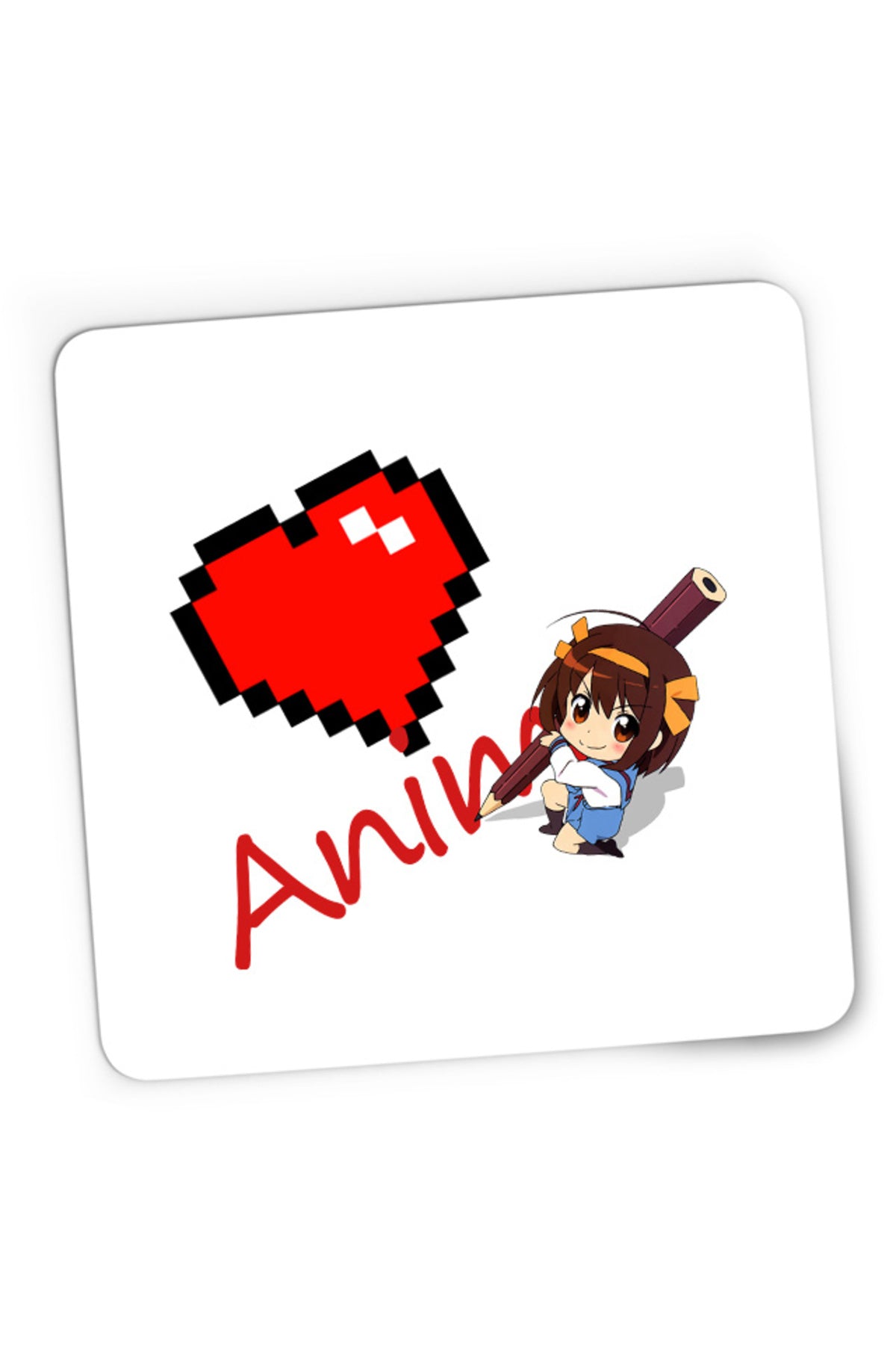 Mousepad Gaming Haruhi Suzumiya Love Anime Minecraft Write School, 21x19 cm
