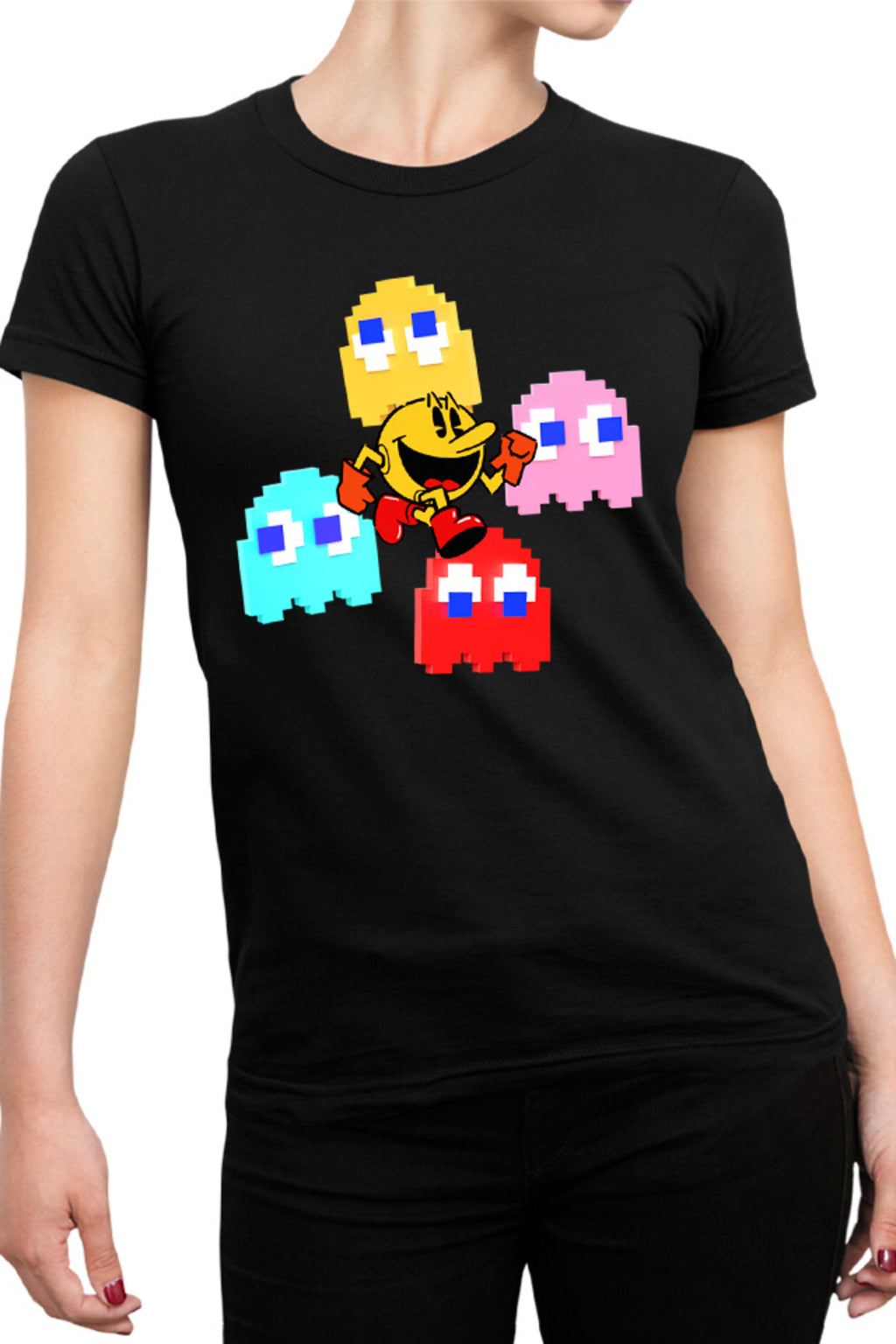 Tricou dama Pac Man Ghosts Powerful Arcade Japanese