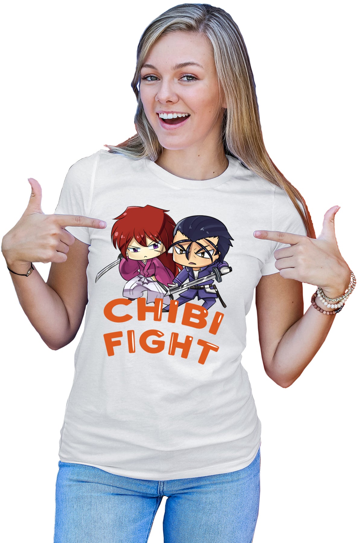 Tricou dama Rurouni Kenshin Chibi Fight Kenshin Hajime