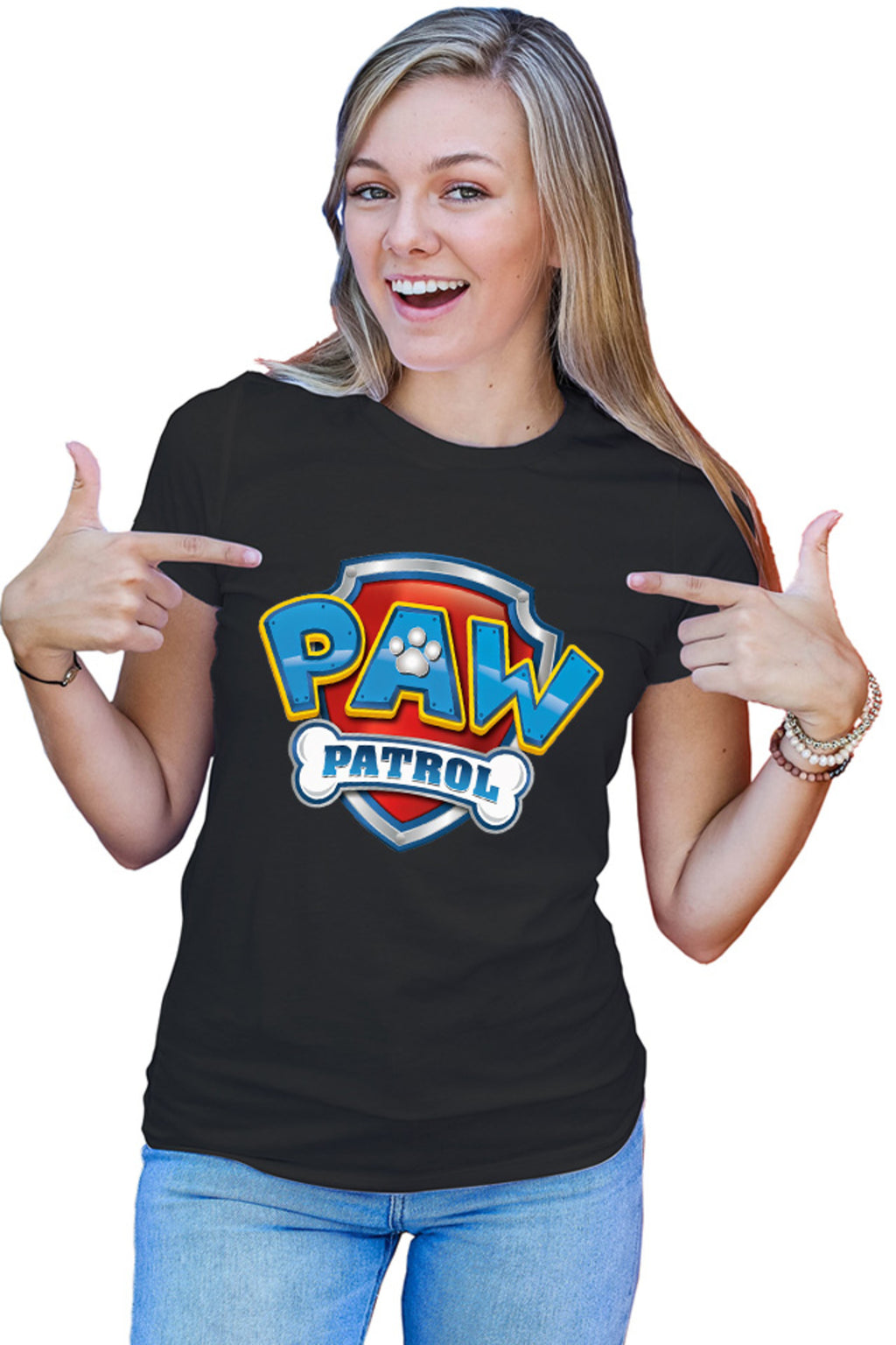 Tricou dama Paw Patrol Logo Disney Dogs Protect Humans