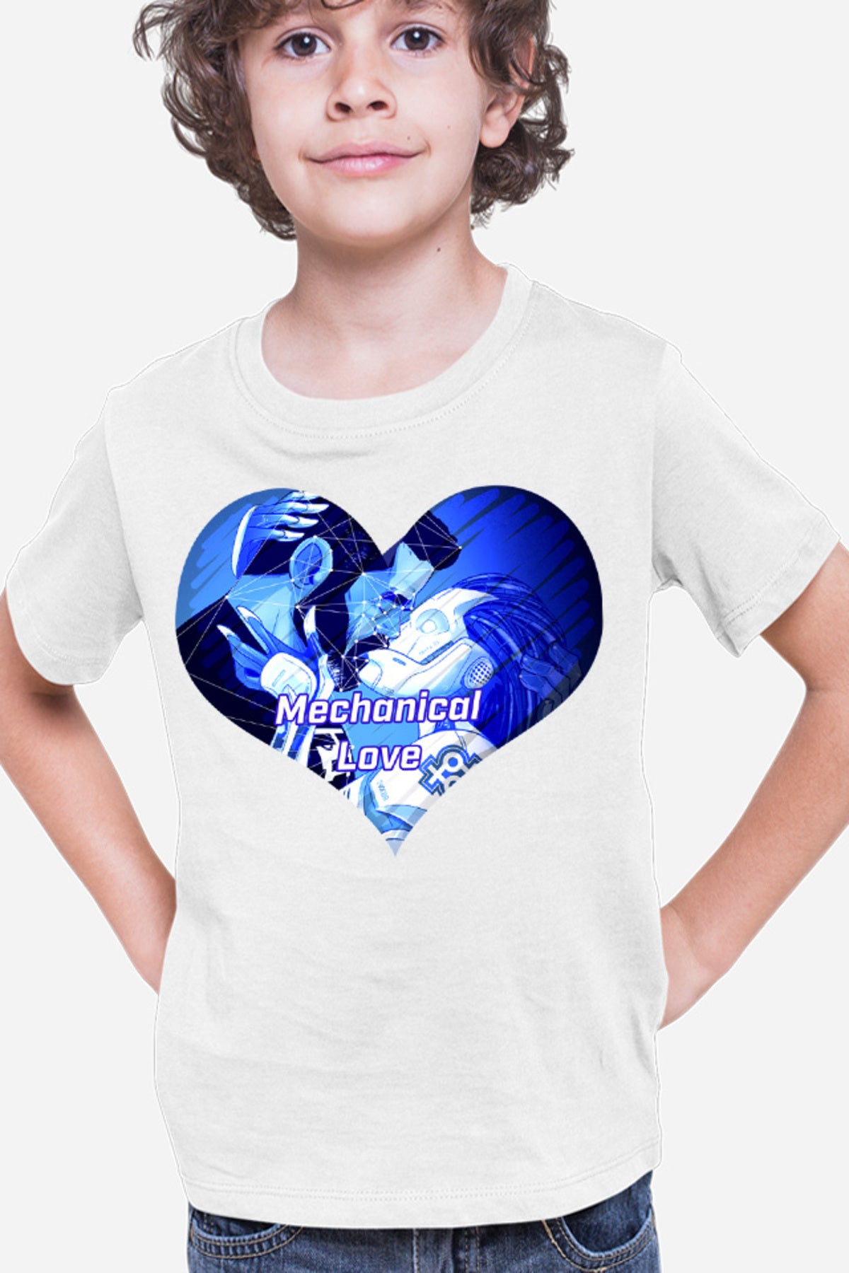 Tricou copii NFT XOXO Heart Robot Cyber Human Artificial