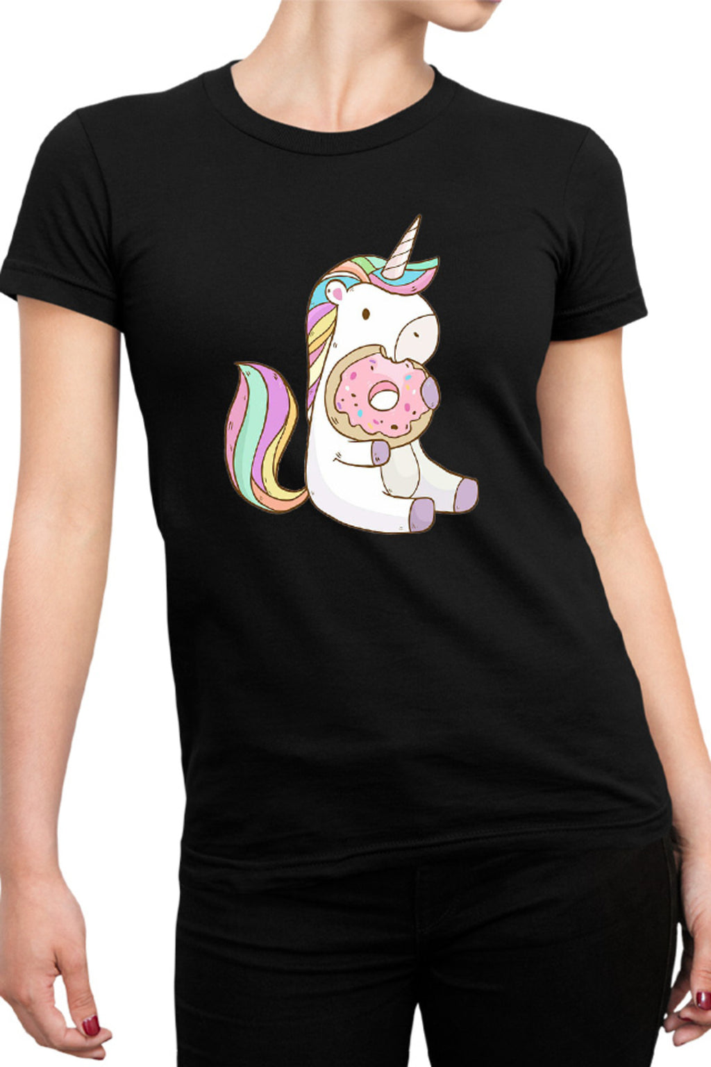 Tricou dama Unicorn Squad Donnut Eat Sweet