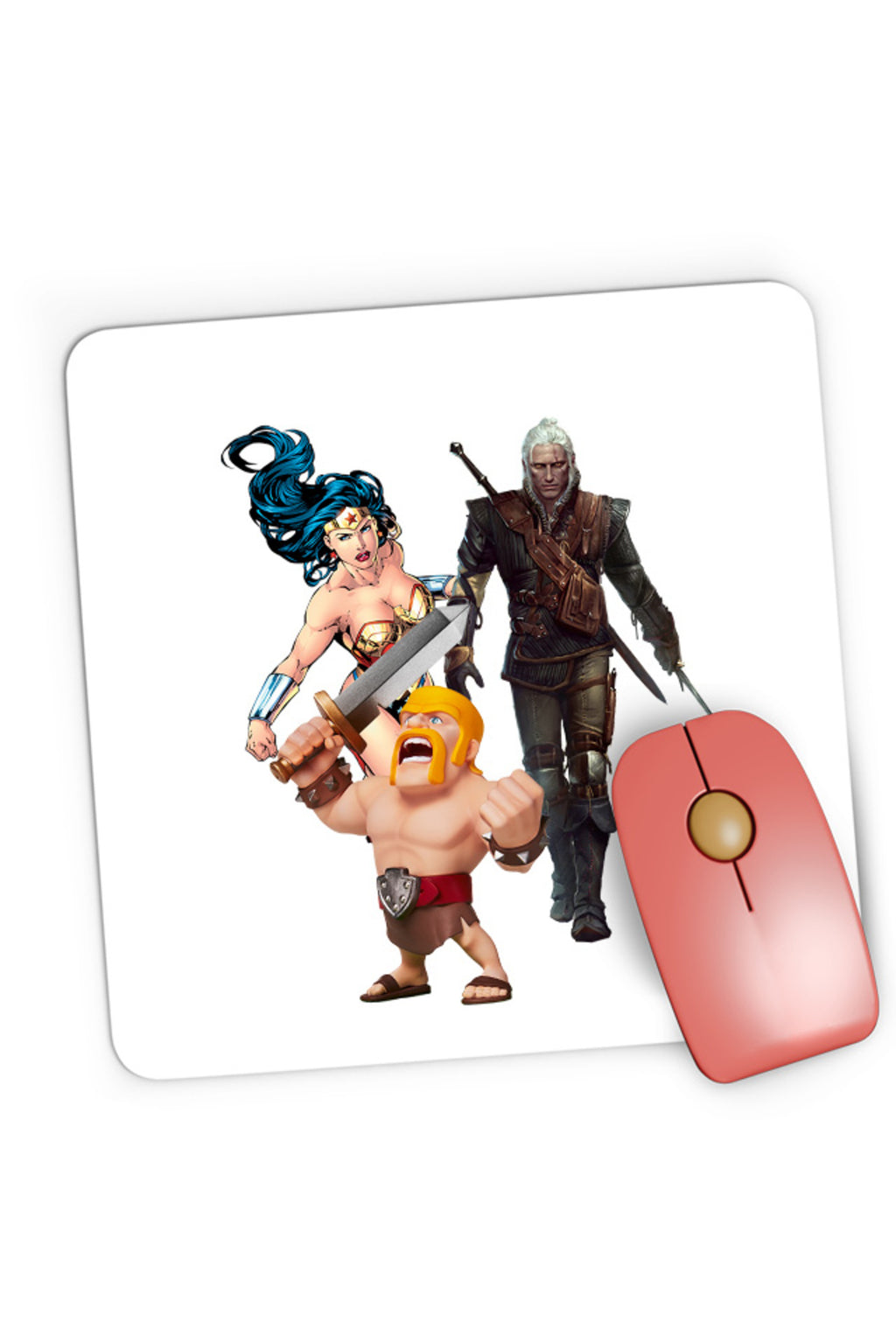 Mousepad Gaming Clash of Clans Witcher Wonder Woman Infantry, 21x19 cm