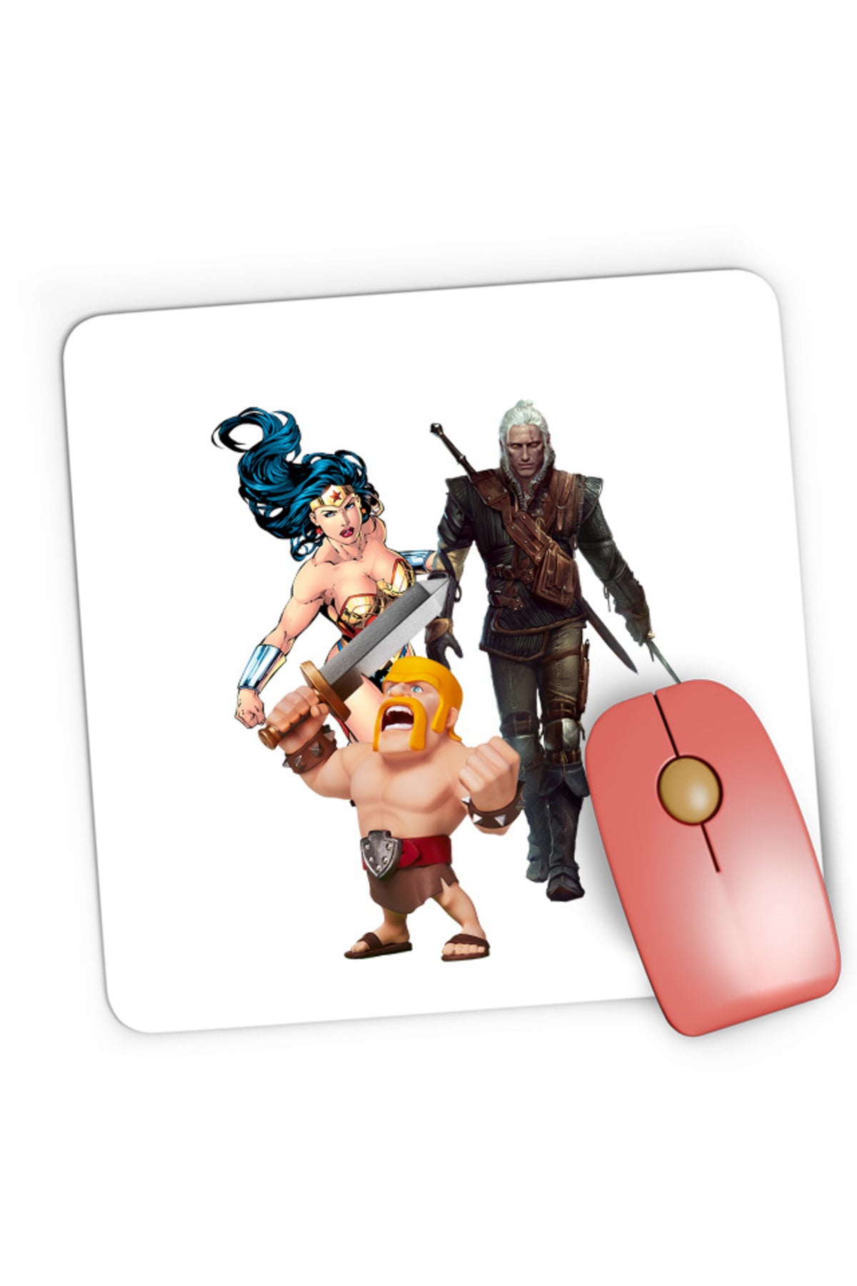 Mousepad Gaming Clash of Clans Witcher Wonder Woman Infantry, 21x19 cm