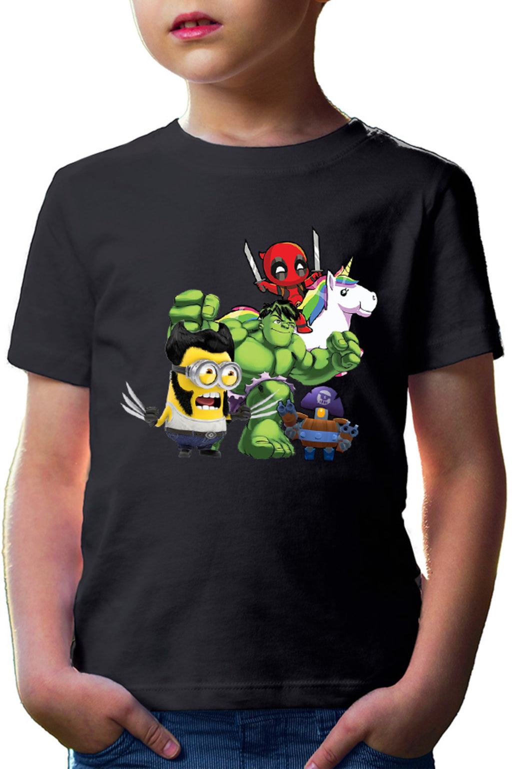 Tricou copii Wolverine Minions Hulk Brawl Stars Deadpool