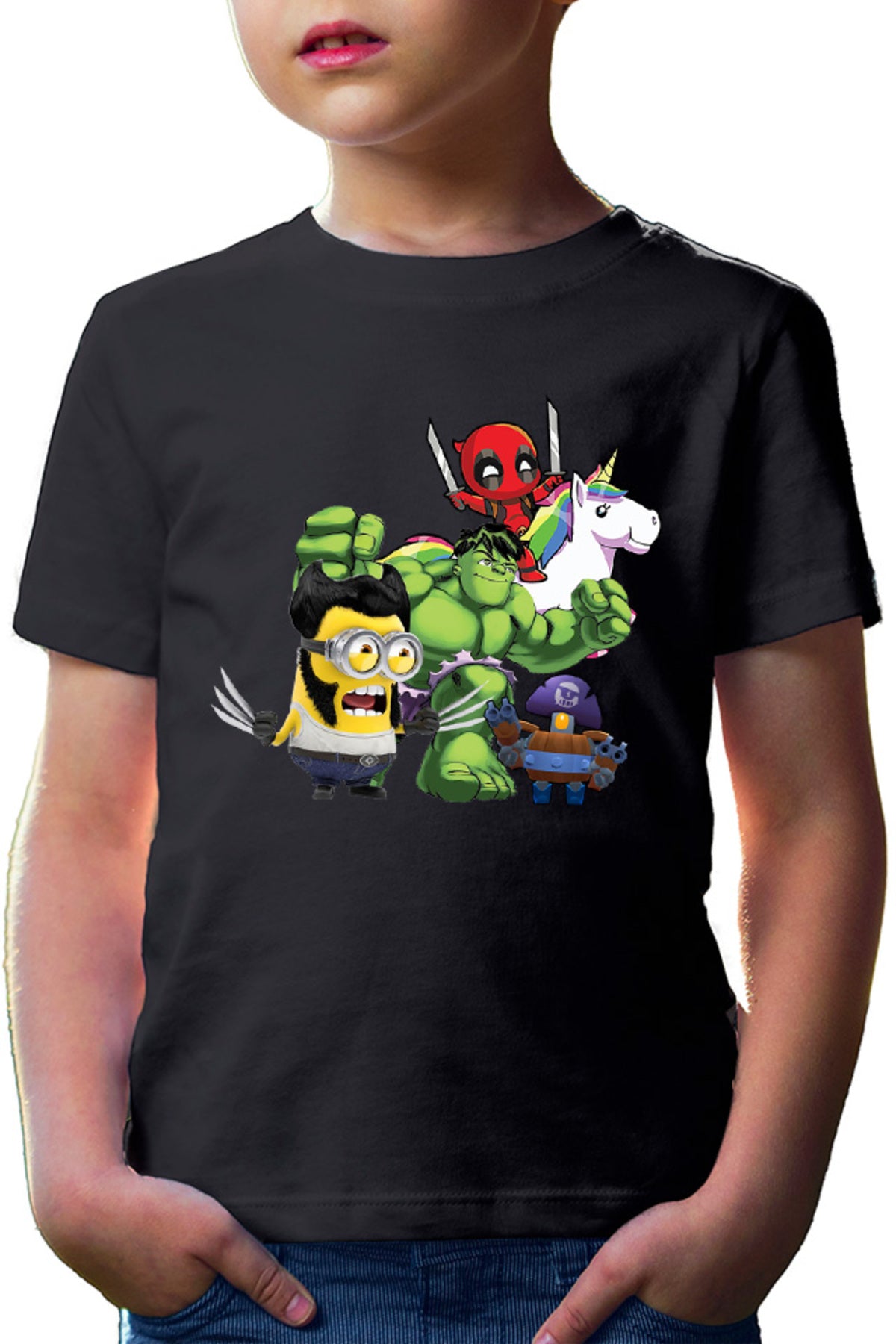 Tricou copii Wolverine Minions Hulk Brawl Stars Deadpool