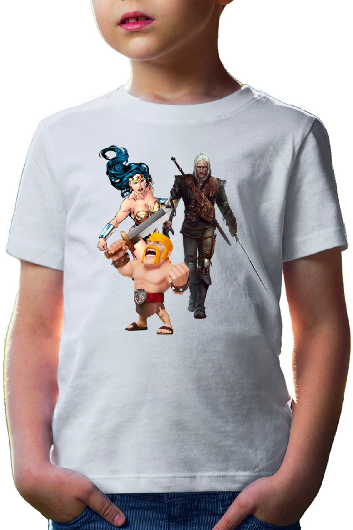 Tricou copii Clash of Clans Witcher Wonder Woman Infantry