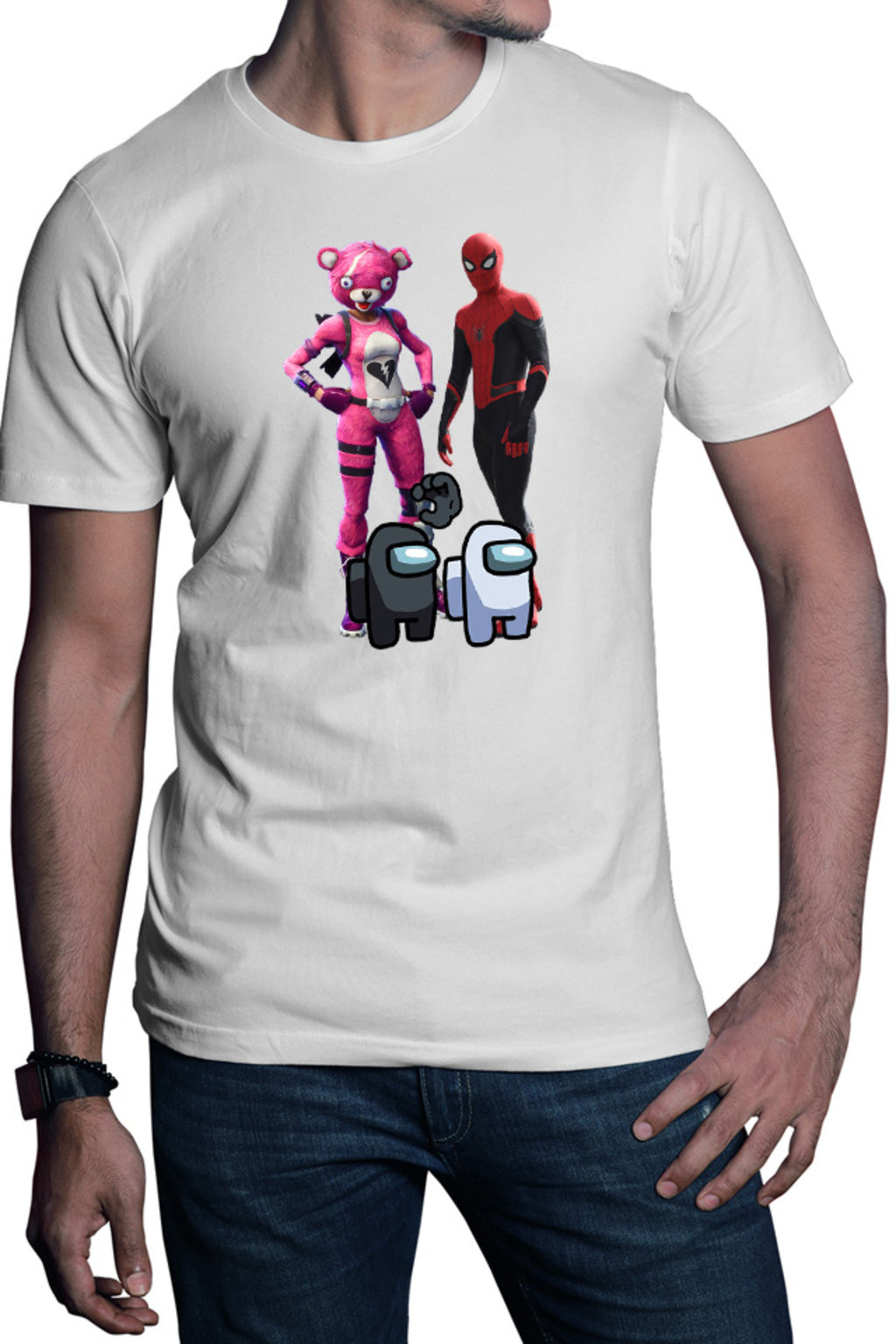 Tricou barbati Fortnite Pink Rabbit Skin Easter Event Spiderman Cool