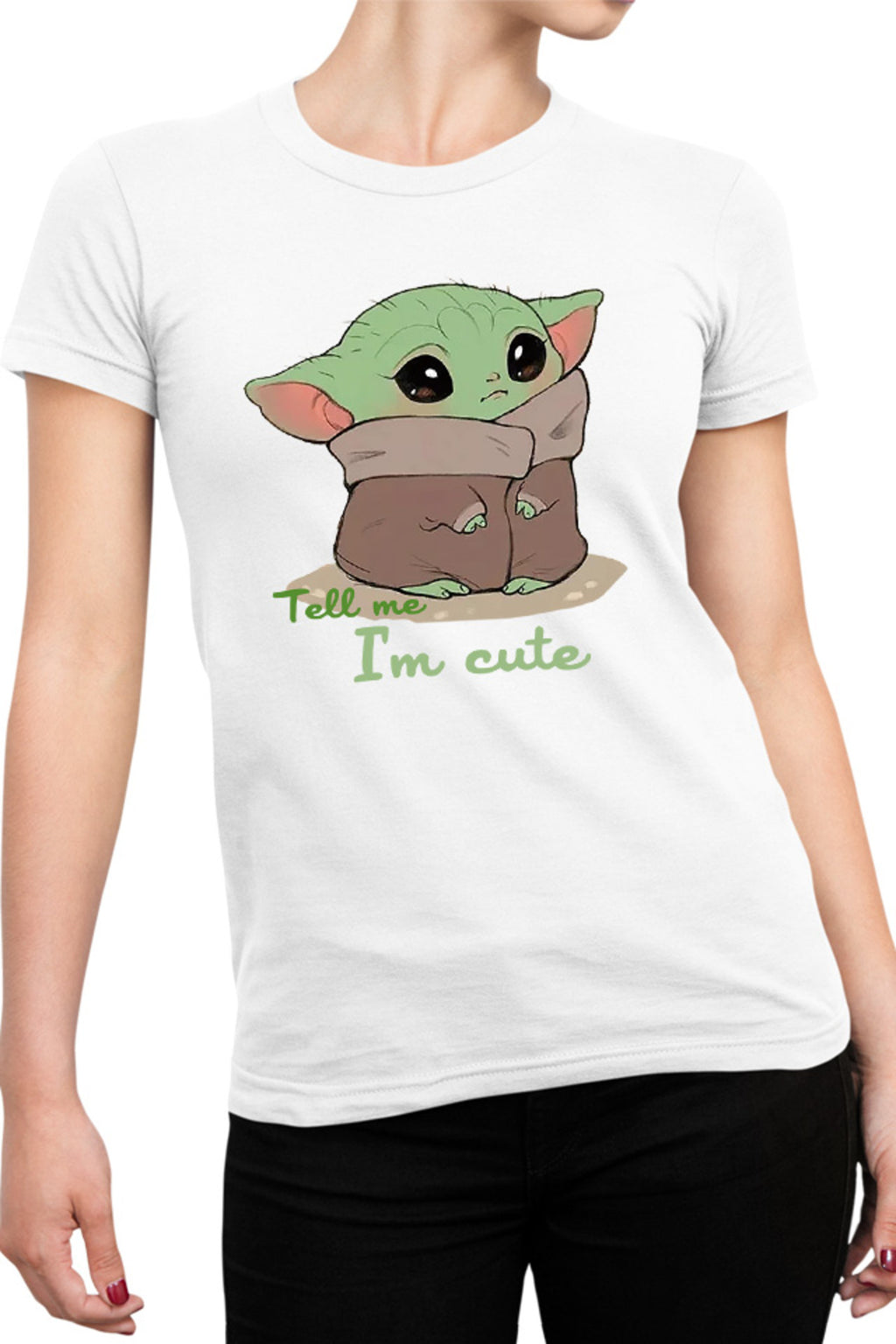Tricou dama Baby Yoda Angry Cute Mondorian