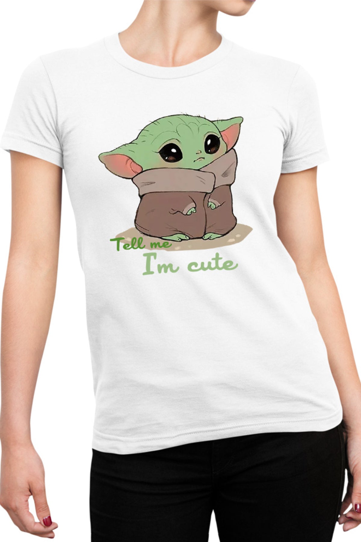 Tricou dama Baby Yoda Angry Cute Mondorian