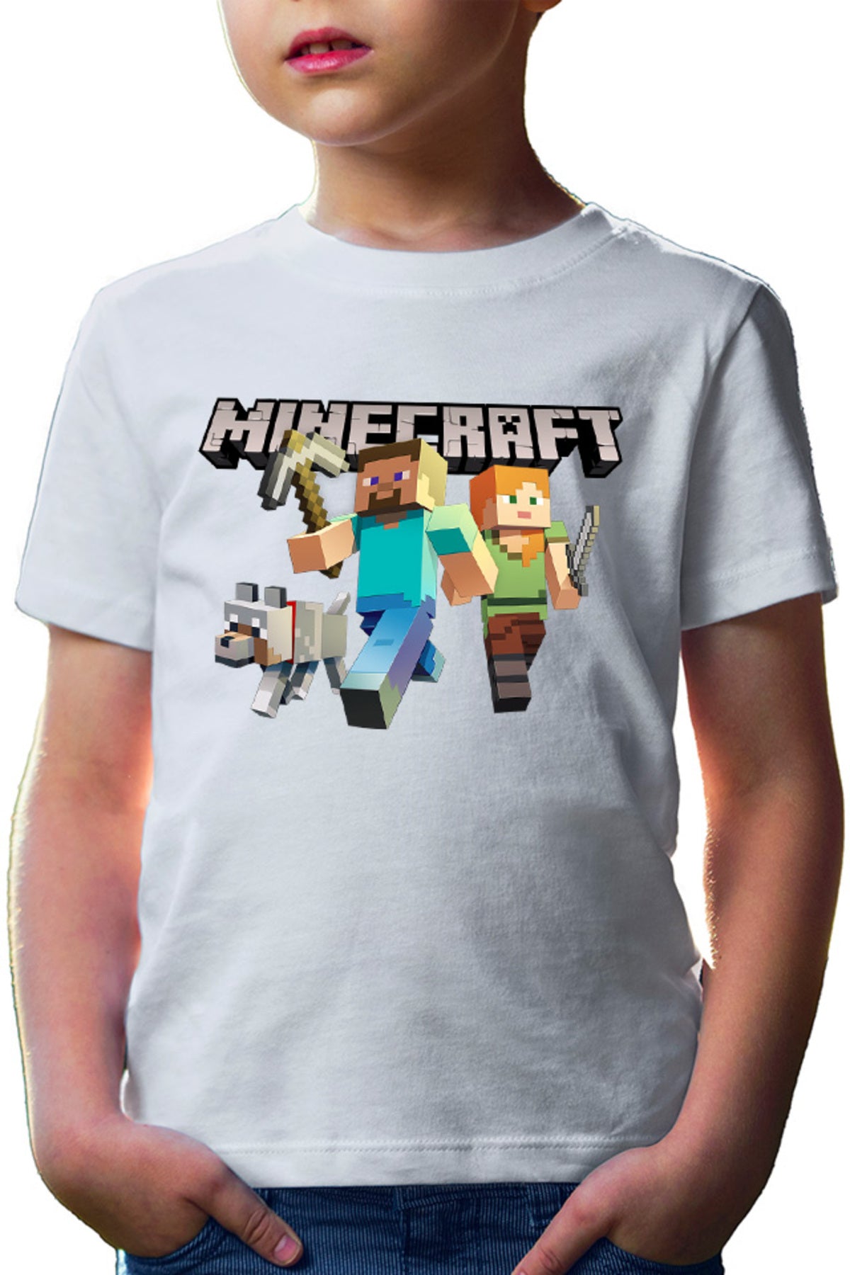 Tricou copii Minecraft Go Mining Gold Power Red Stone Farm