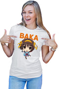 Tricou dama Haruhi Suzumiya Baka Emoji Chibi Otaku Anime Japan