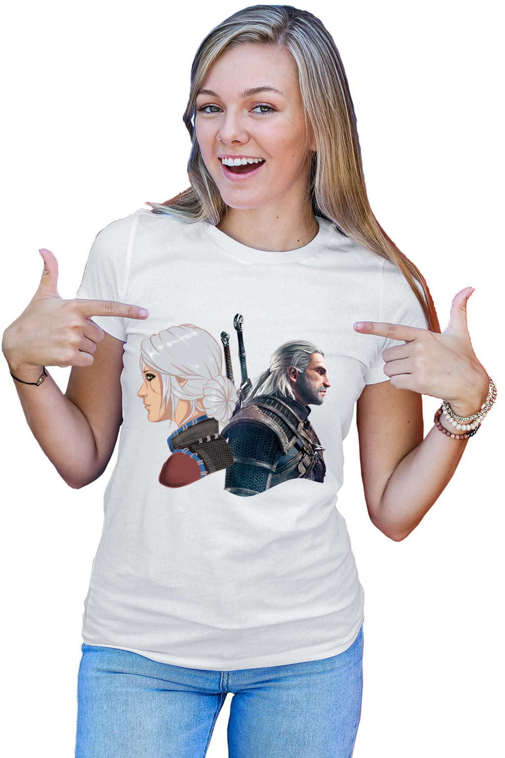 Tricou dama The Witcher Geralt Ciri Xbox Game Nvidia