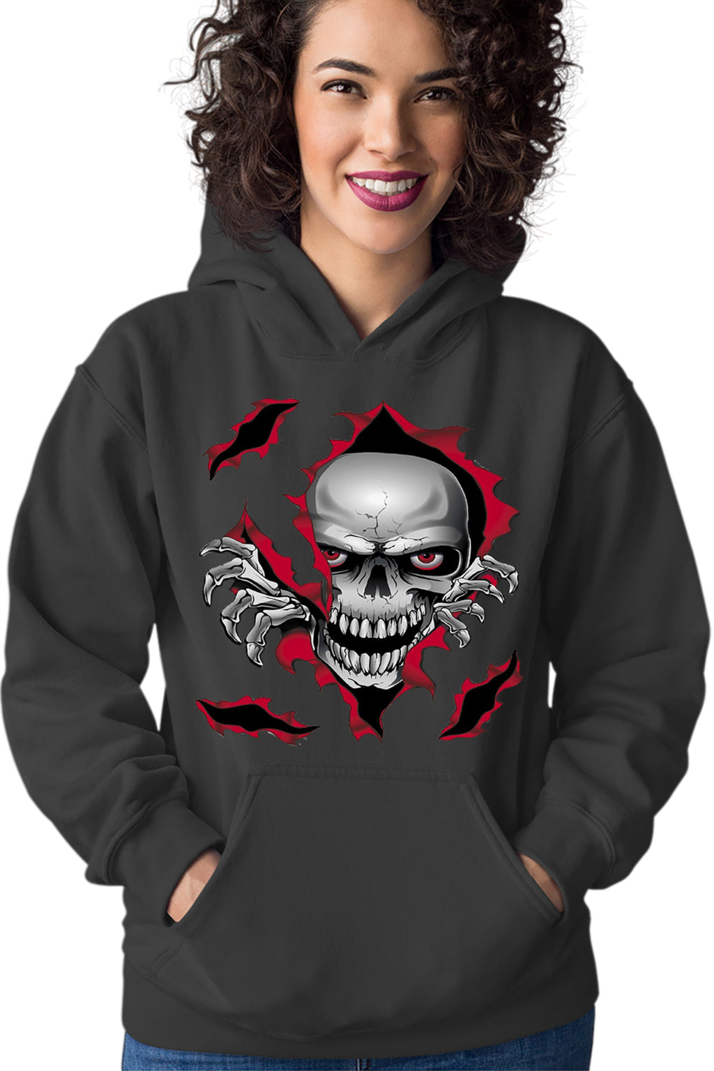 Hanorac dama Predator Biker Skull Logo Motor Skeleton